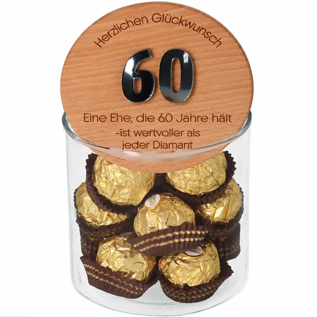 Geschenkglas "60 Diamantene Hochzeit"