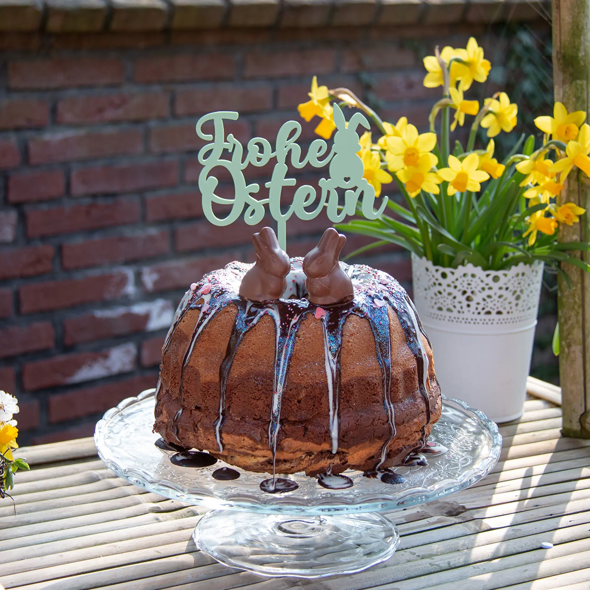 Cake Topper "Frohe Ostern" Acryl