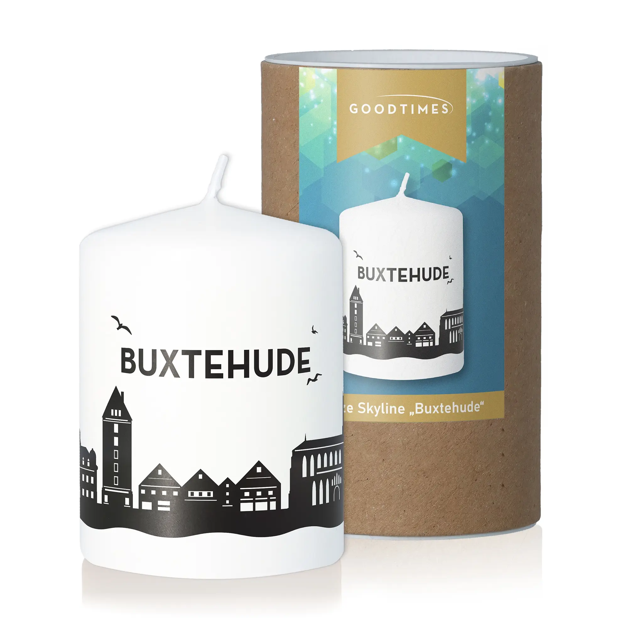 Stumpenkerze Skyline Buxtehude