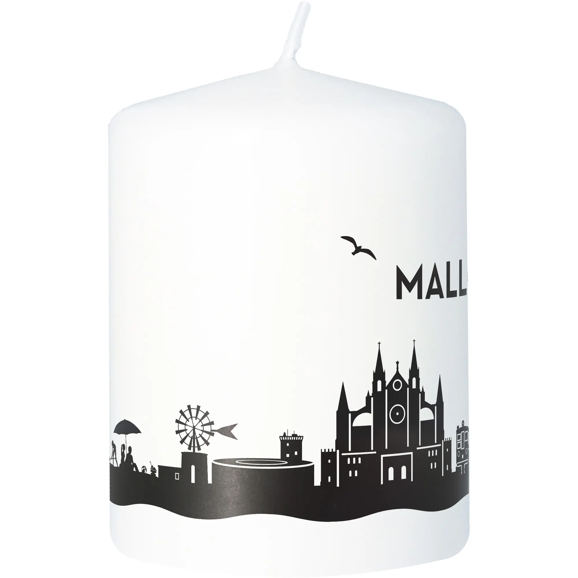 Stumpenkerze Skyline Mallorca Tier, Vogel, Kerze