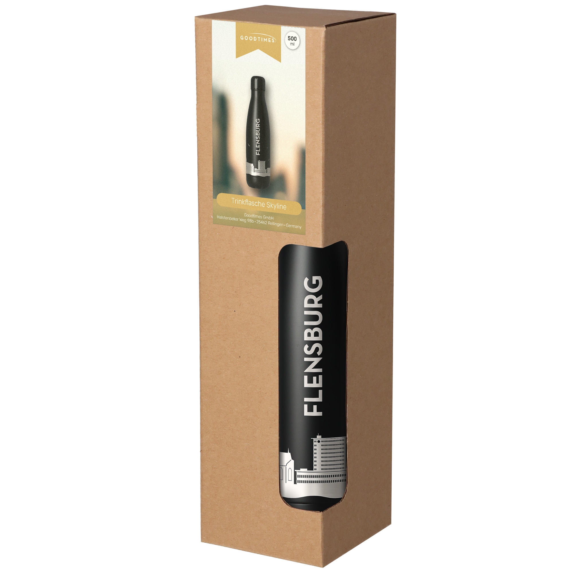 Trinkflasche Skyline Flensburg Flasche, Kosmetik