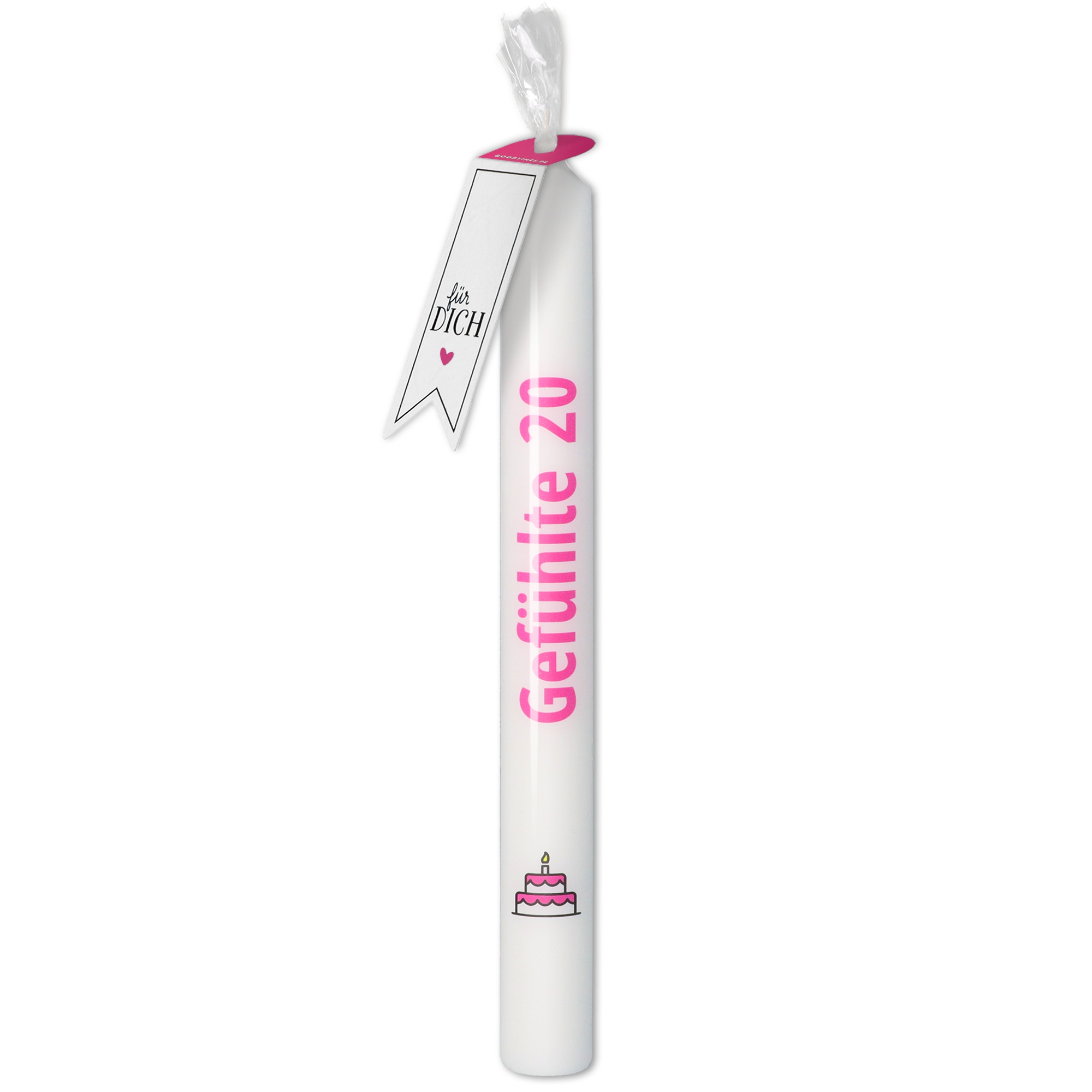 Stabkerze "Gefühlte 20" Pink