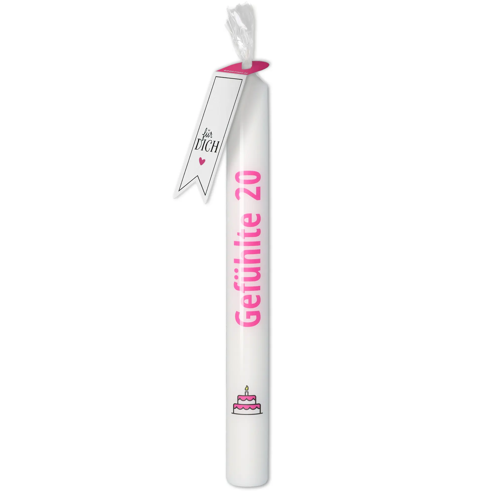 Stabkerze "Gefühlte 20" Pink