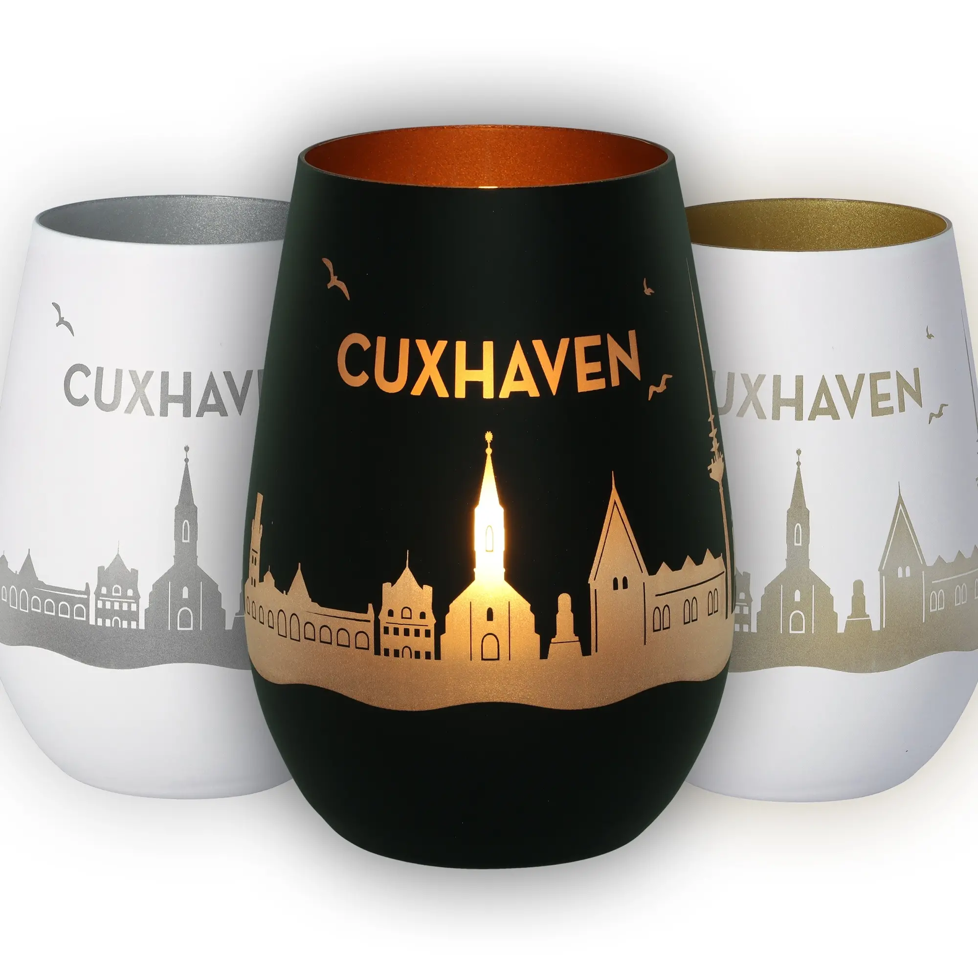 Kaffeebecher, Becher, Kunststoff, Schwarz, City-Silhouette