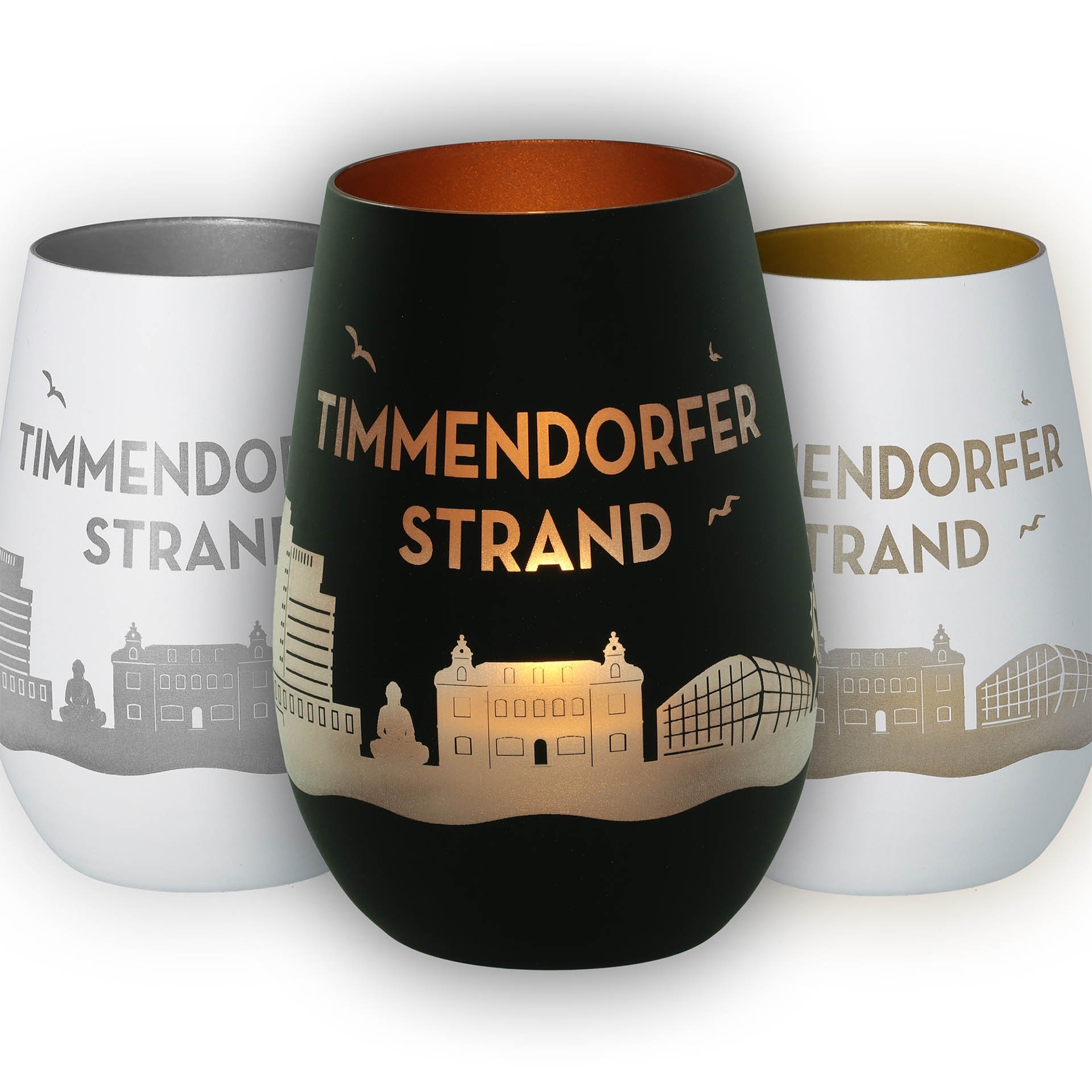 Timmendorfer Strand, Glas, Becher, Universeller Abendbecher, Münzfarben