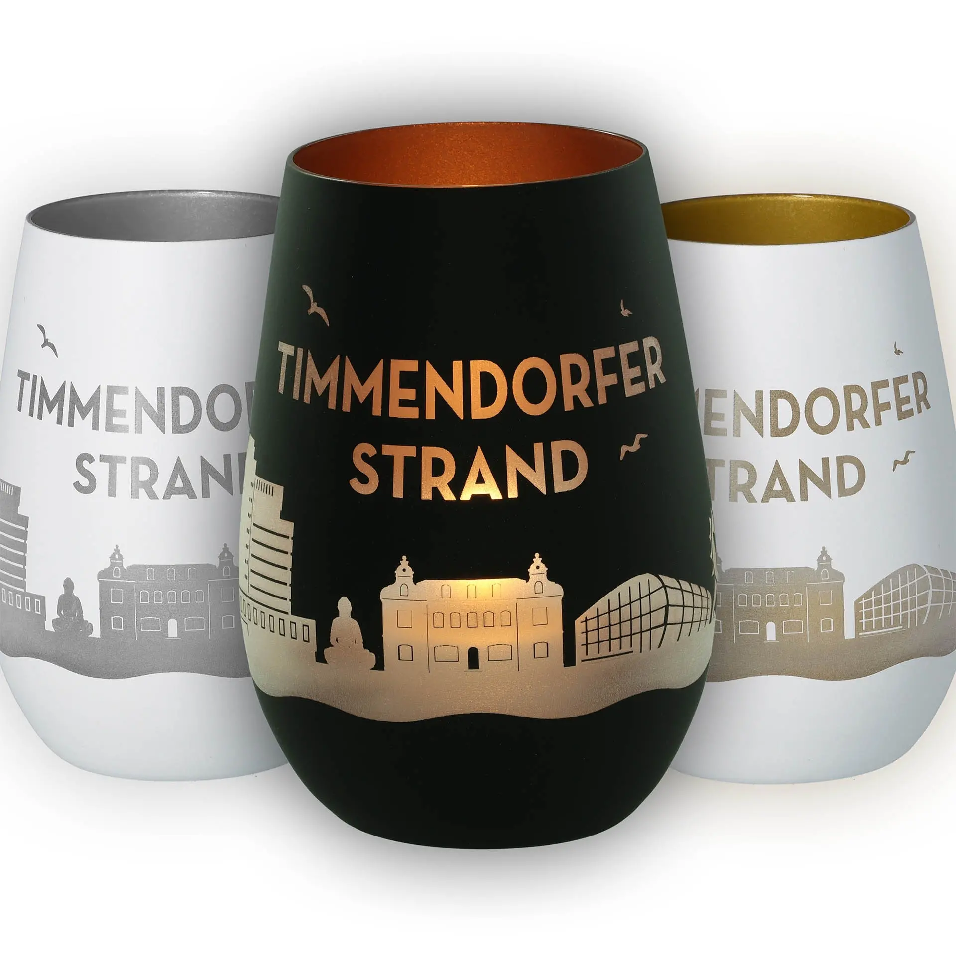 Timmendorfer Strand, Glas, Becher, Universeller Abendbecher, Münzfarben