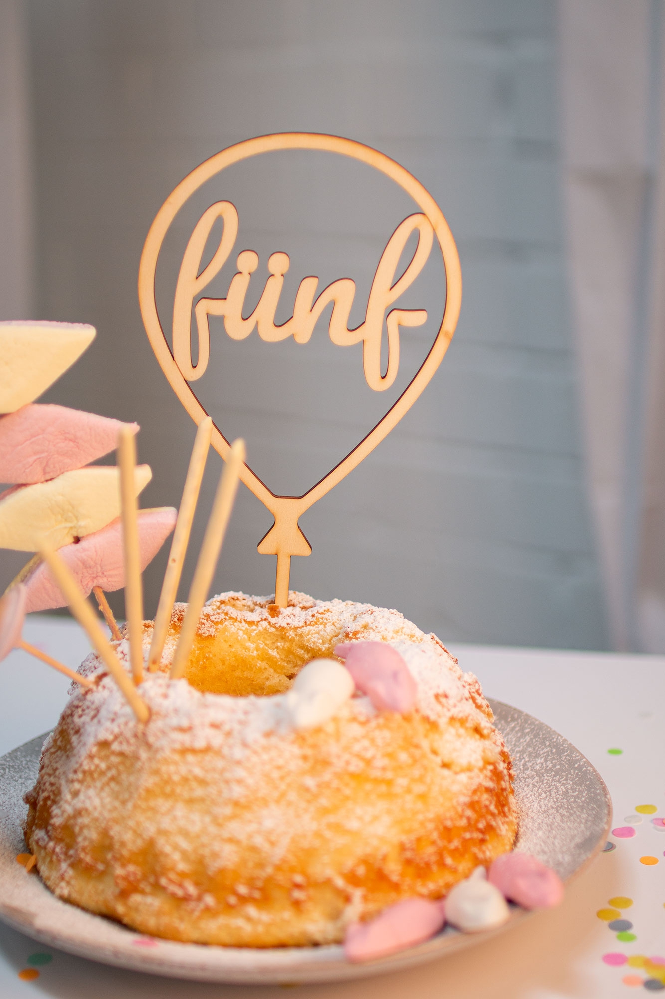 Cake Topper Ballon Zahl 5