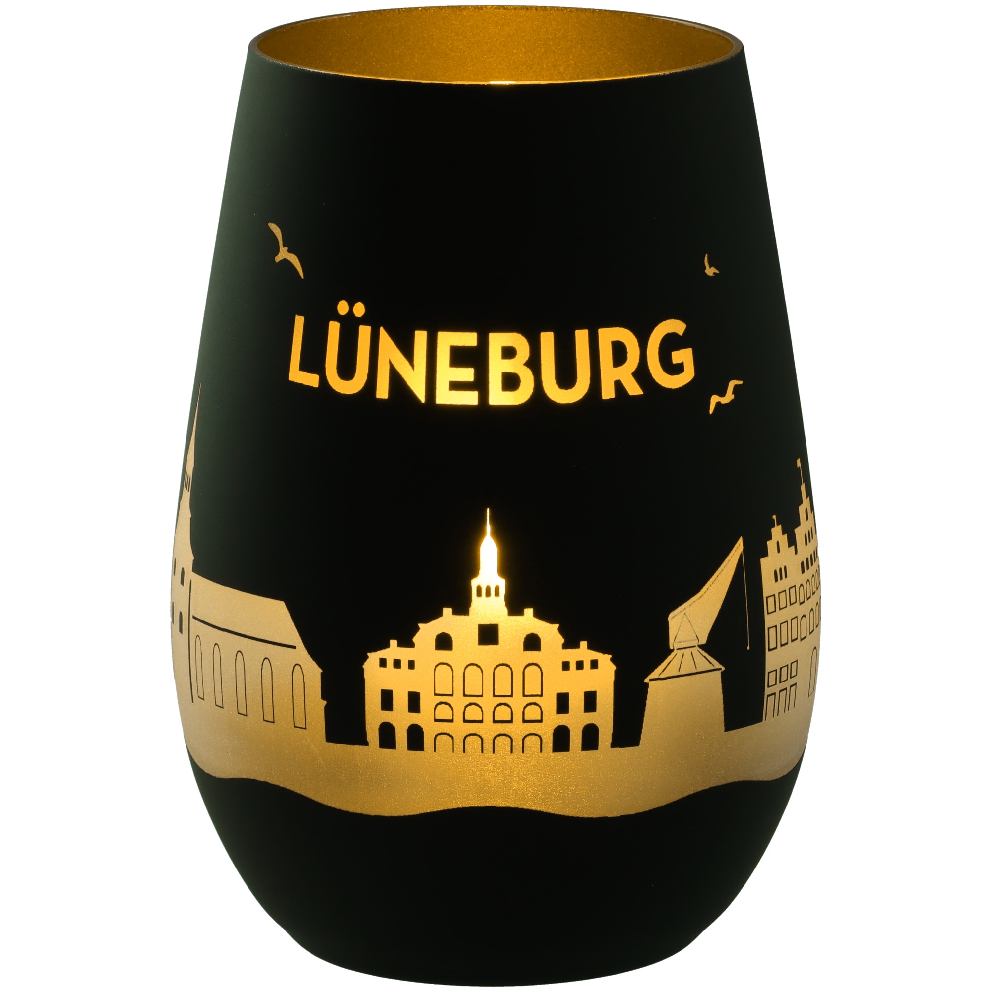 Windlicht Skyline Lüneburg Krug, Töpferei, Lampe