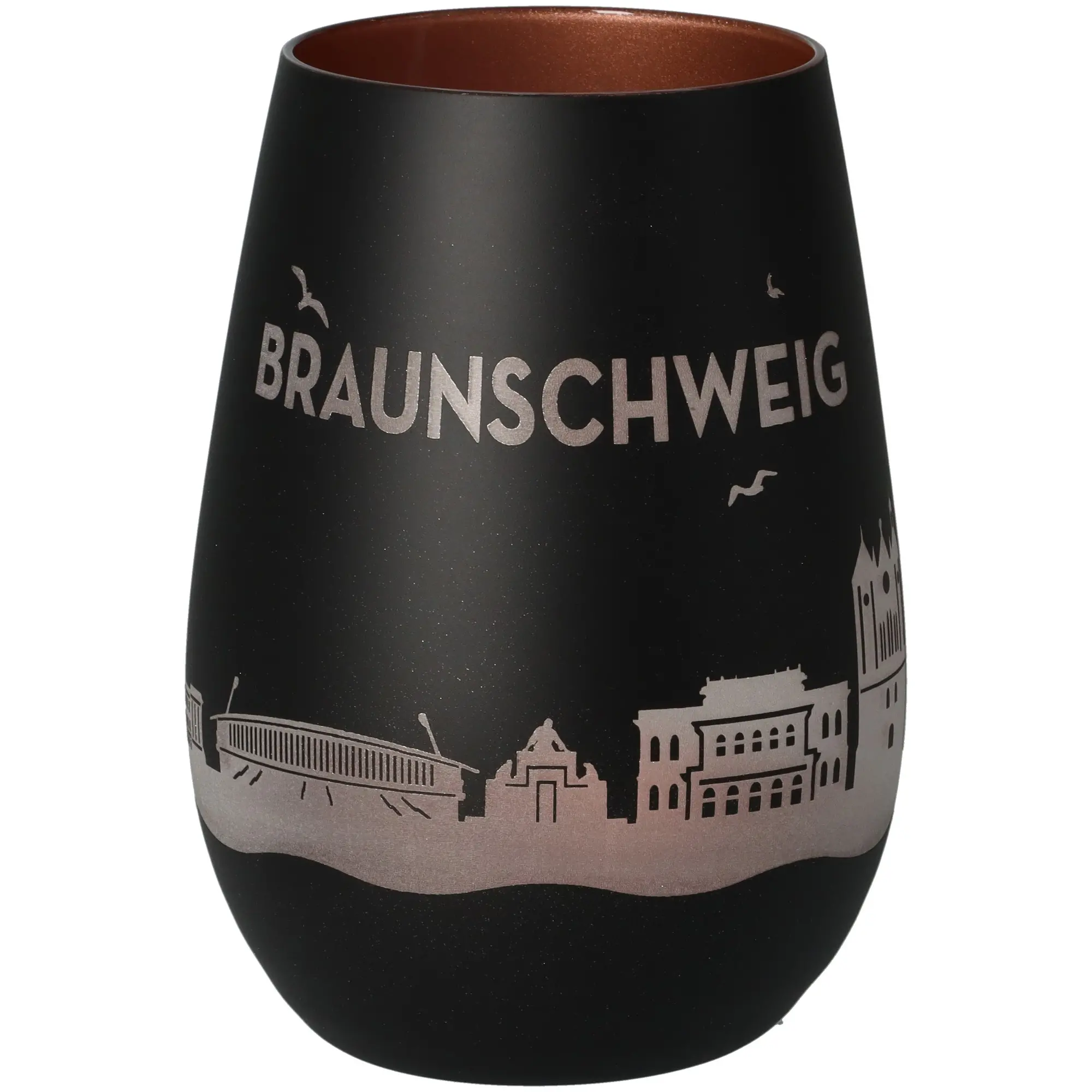 Vase, Schwarz, Metallic, Stadtansicht, Gläserdesign