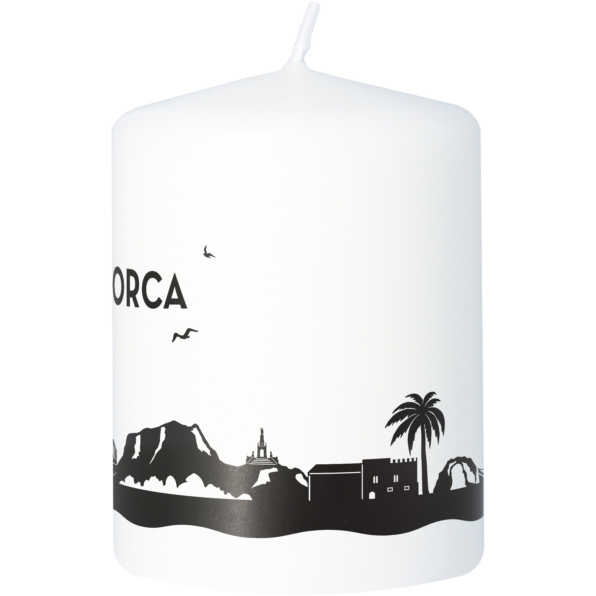 Stumpenkerze Skyline Mallorca Kerze, Tier, Vogel