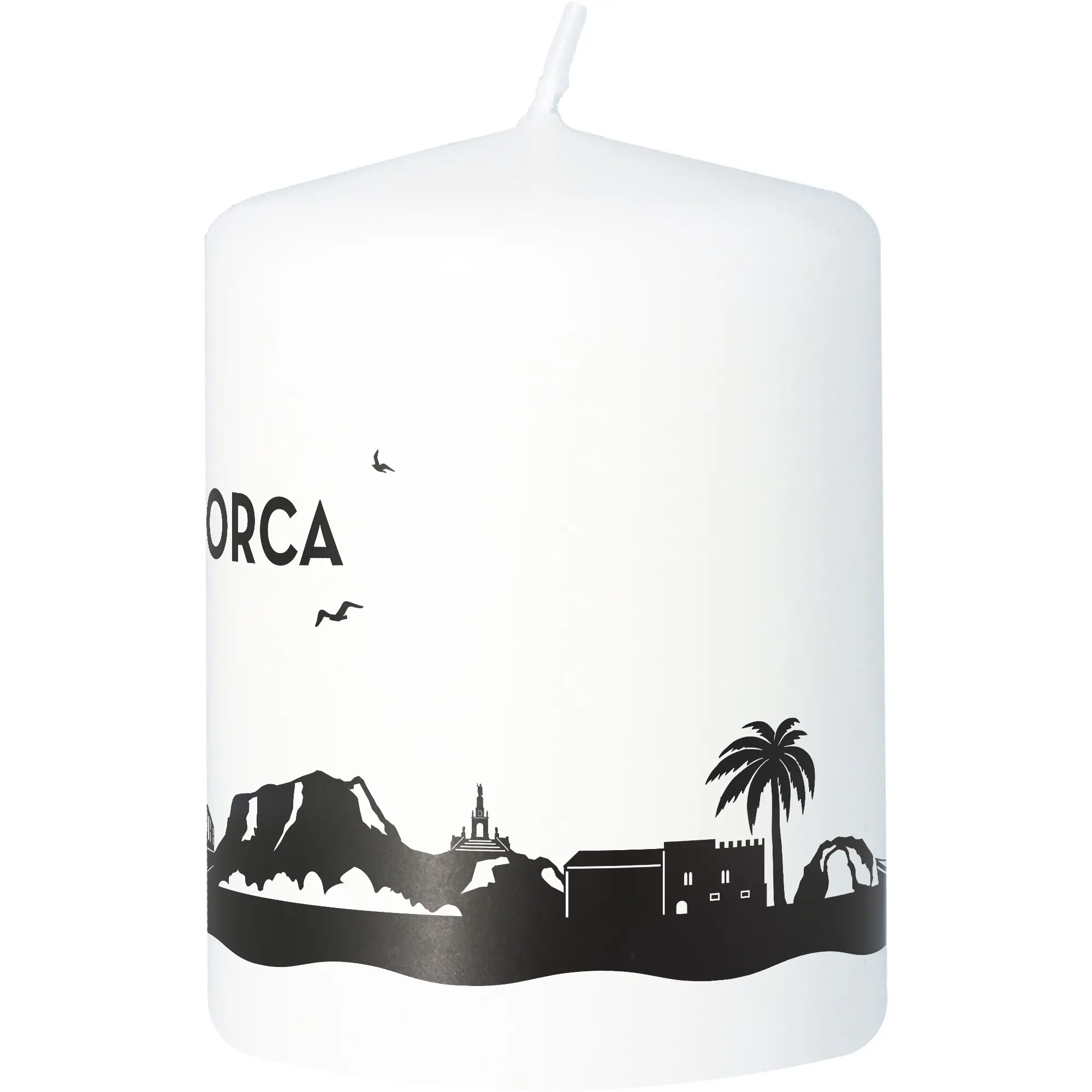 Stumpenkerze Skyline Mallorca Kerze, Tier, Vogel