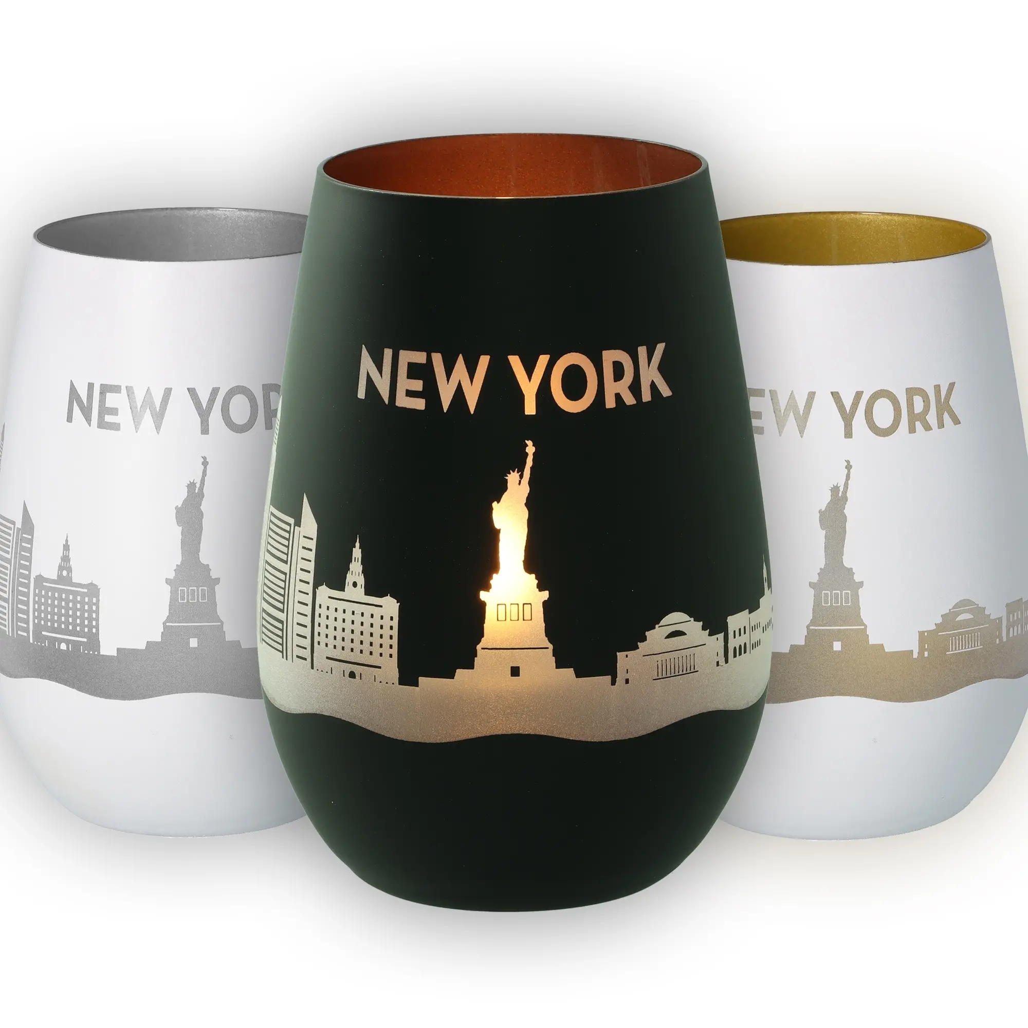 glas, becher, nyc, statue of liberty, schwarz