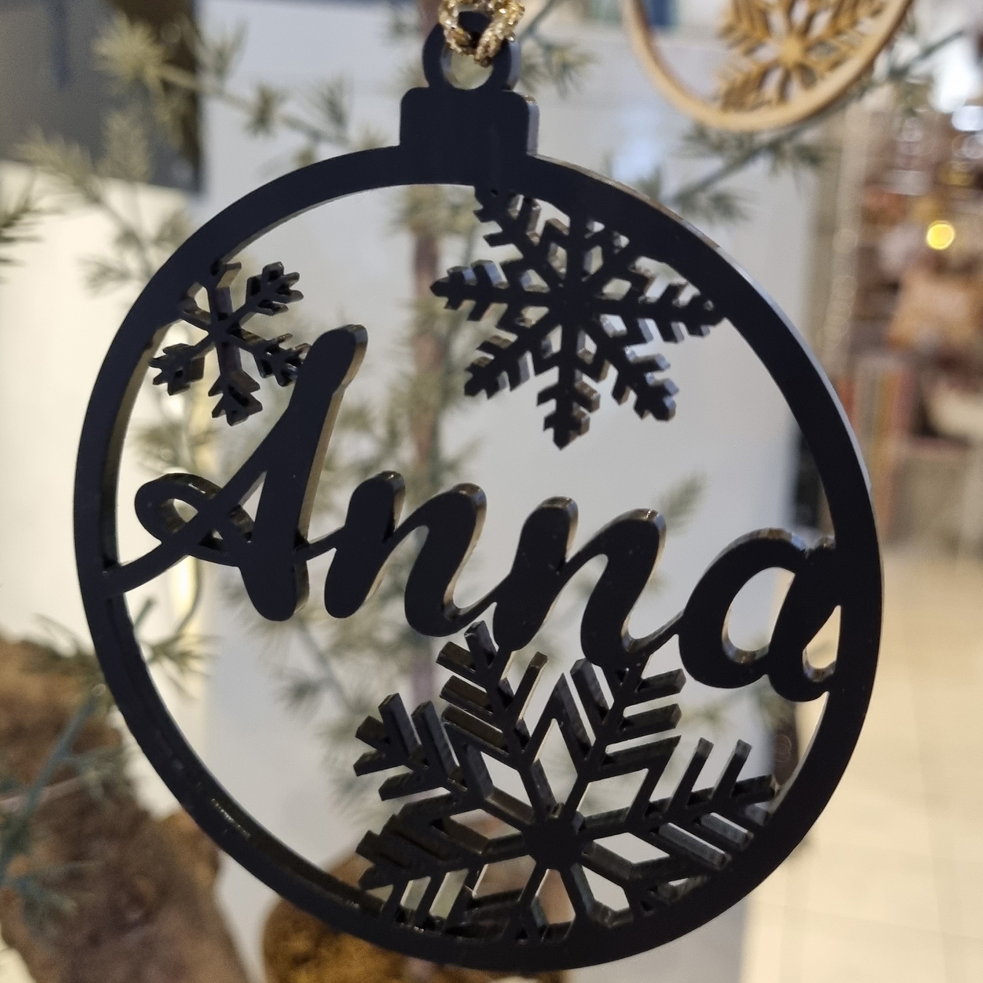 Geschenkanhänger Baumkugel Schwarz Geschenkanhänger Baumkugel Schwarz