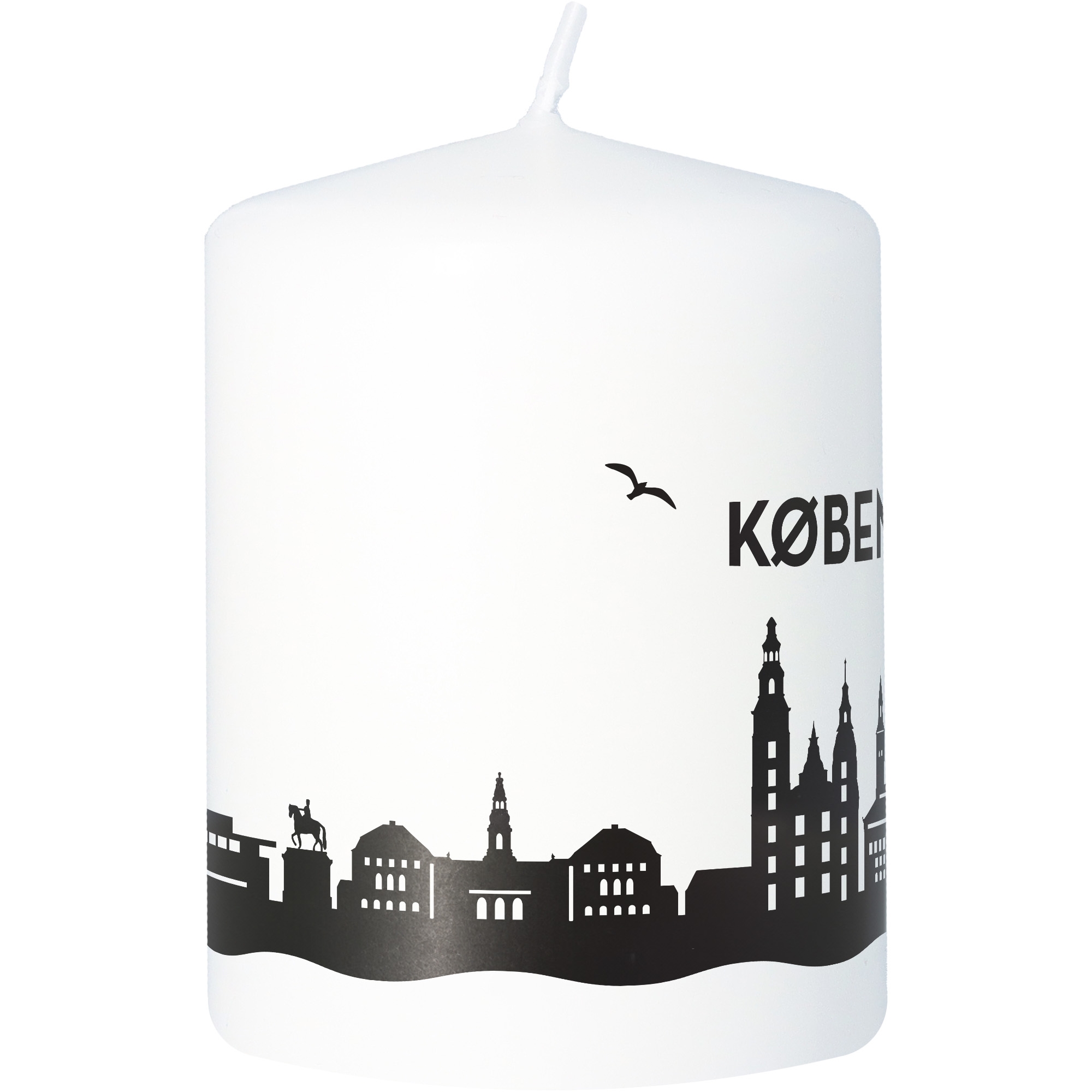 Stumpenkerze Skyline Kopenhagen Tier, Vogel, Kerze