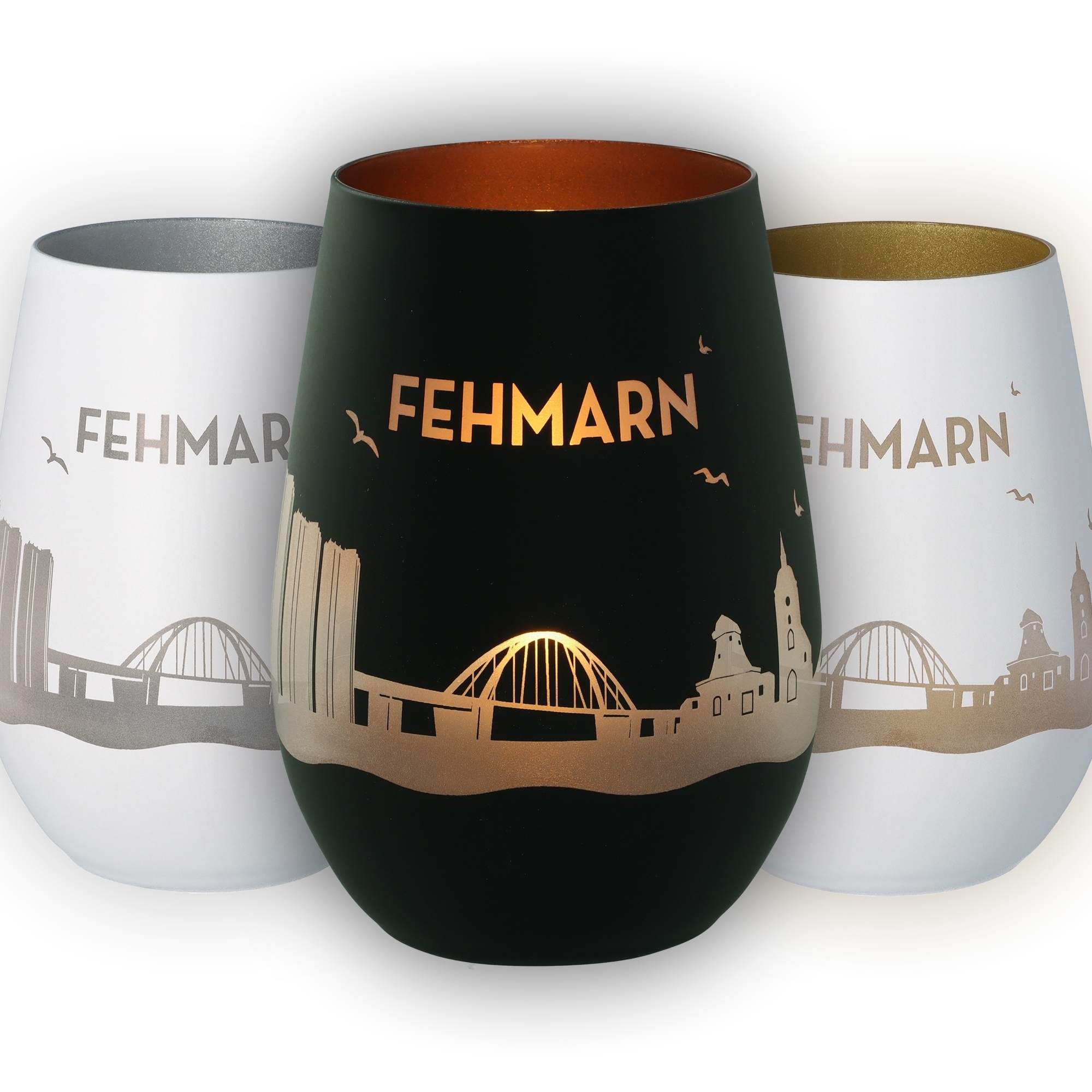 Wein-Glas, Becher, Tumbler, Bedruckt, Fehmarn