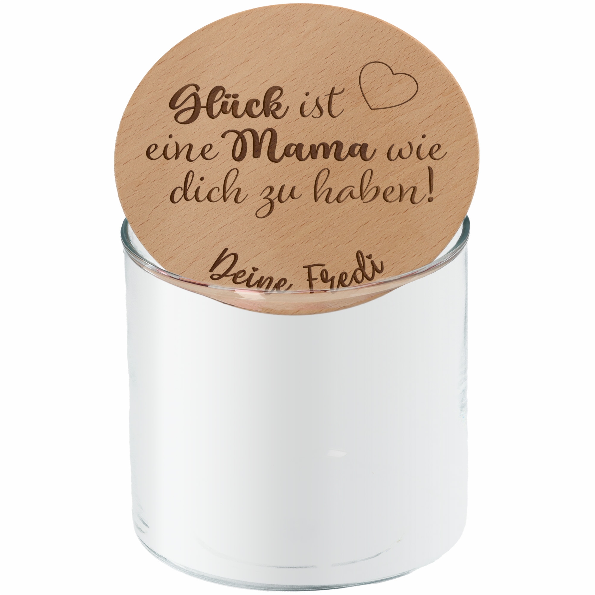 9cf7868a086c54cb3cf14addbf4262285c561746 Geschenkglas "Glück ist eine Mama wie dich zu haben!"