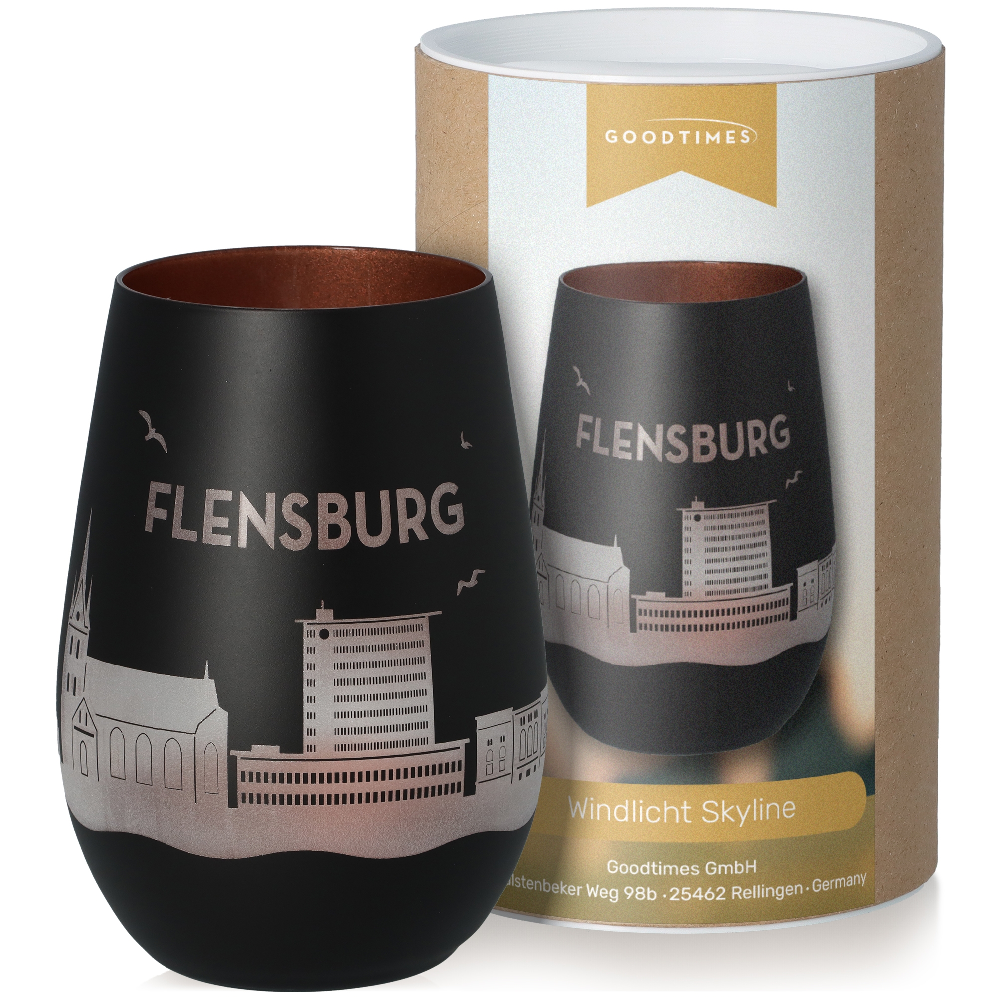 Windlicht Skyline Flensburg Krug, Tasse, Töpferei