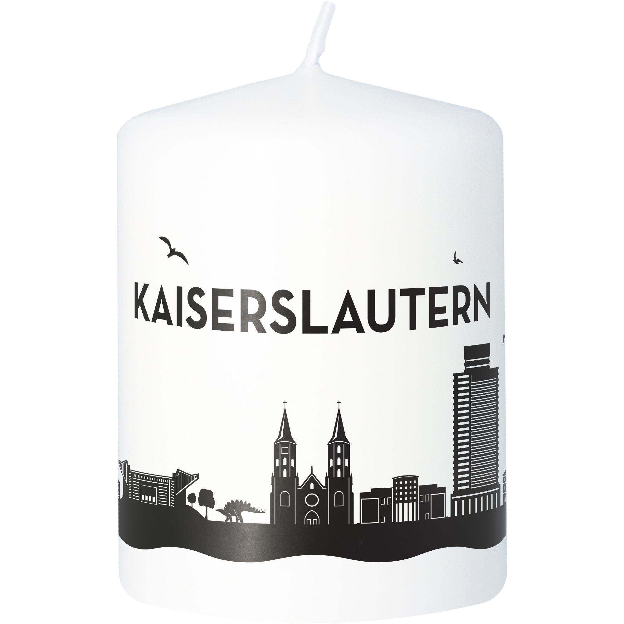 Stumpenkerze Skyline Kaiserslautern Kerze