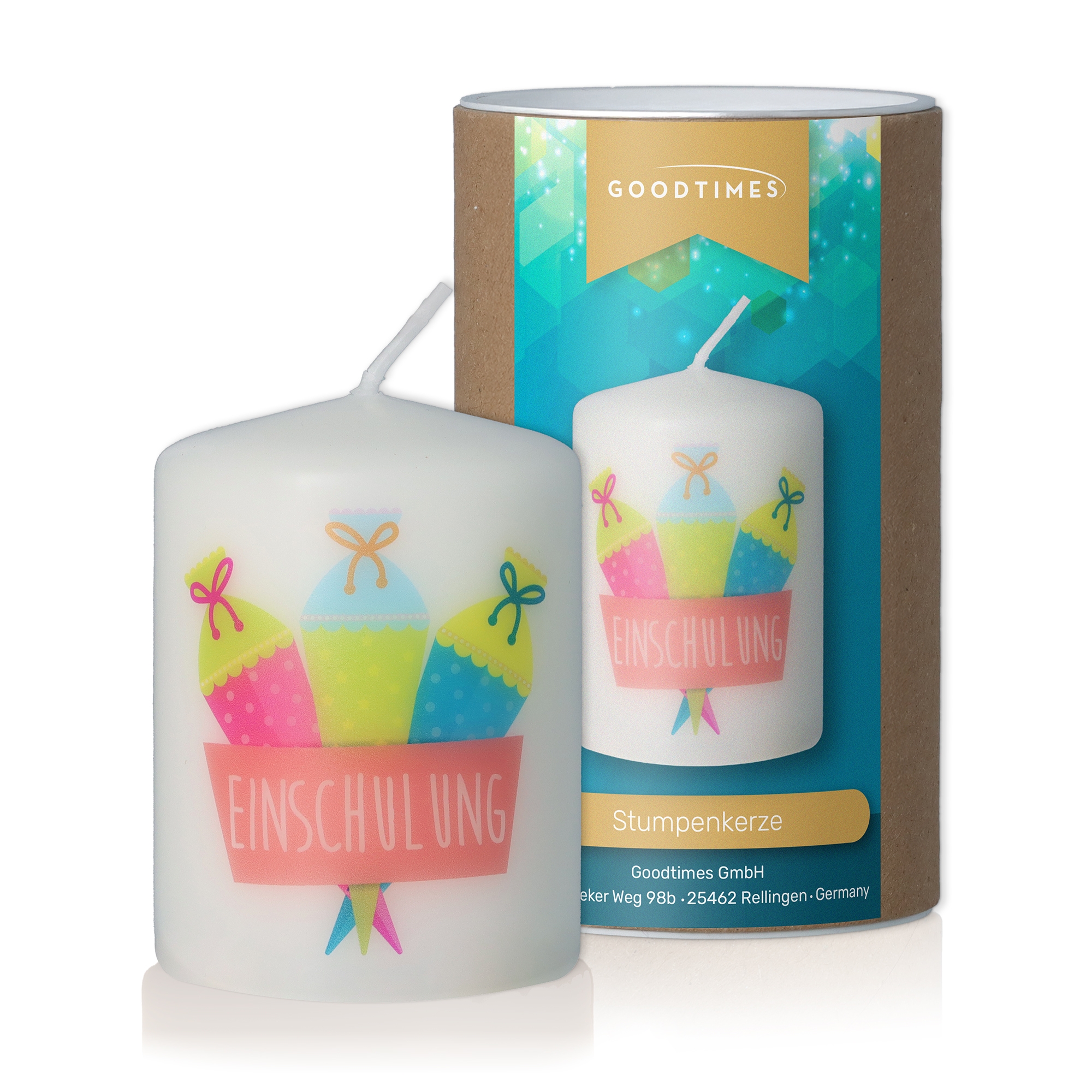 Stumpenkerze "Einschulung" Stumpenkerze "Einschulung"