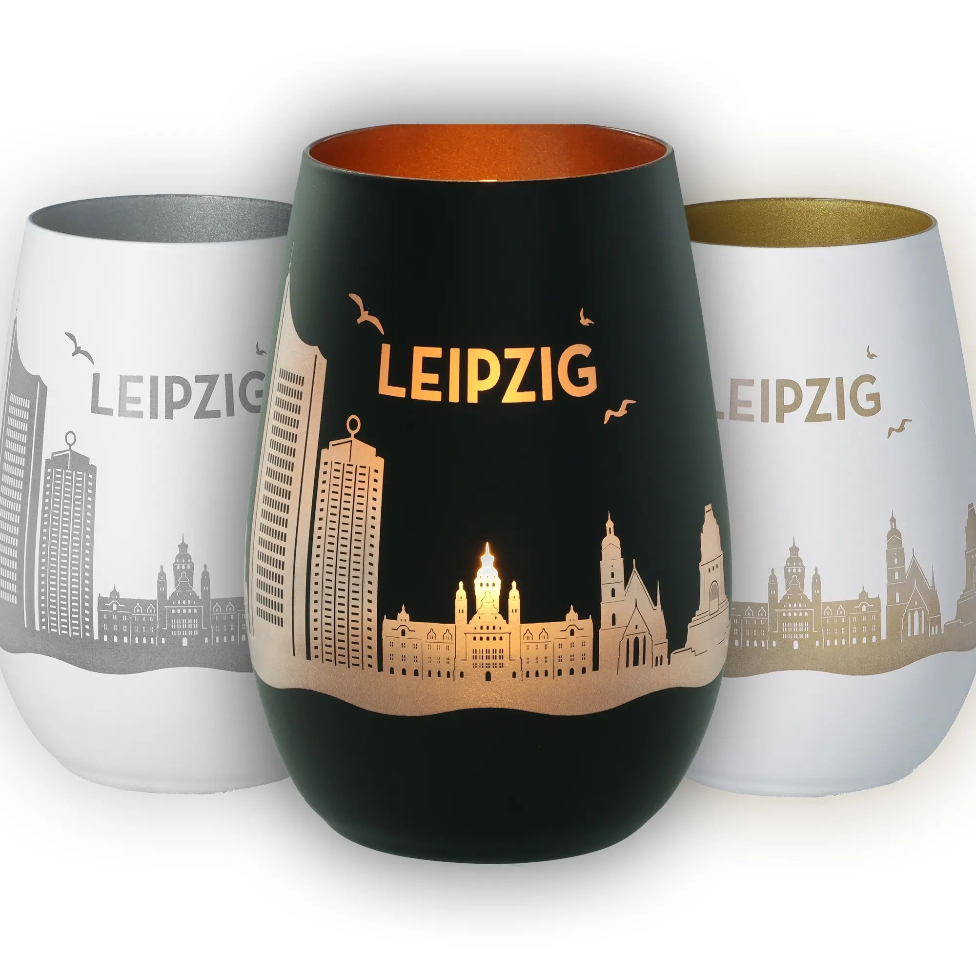Leipzig, Städtische Silhouette, Korkfärbung, Becher, Trinkbecher