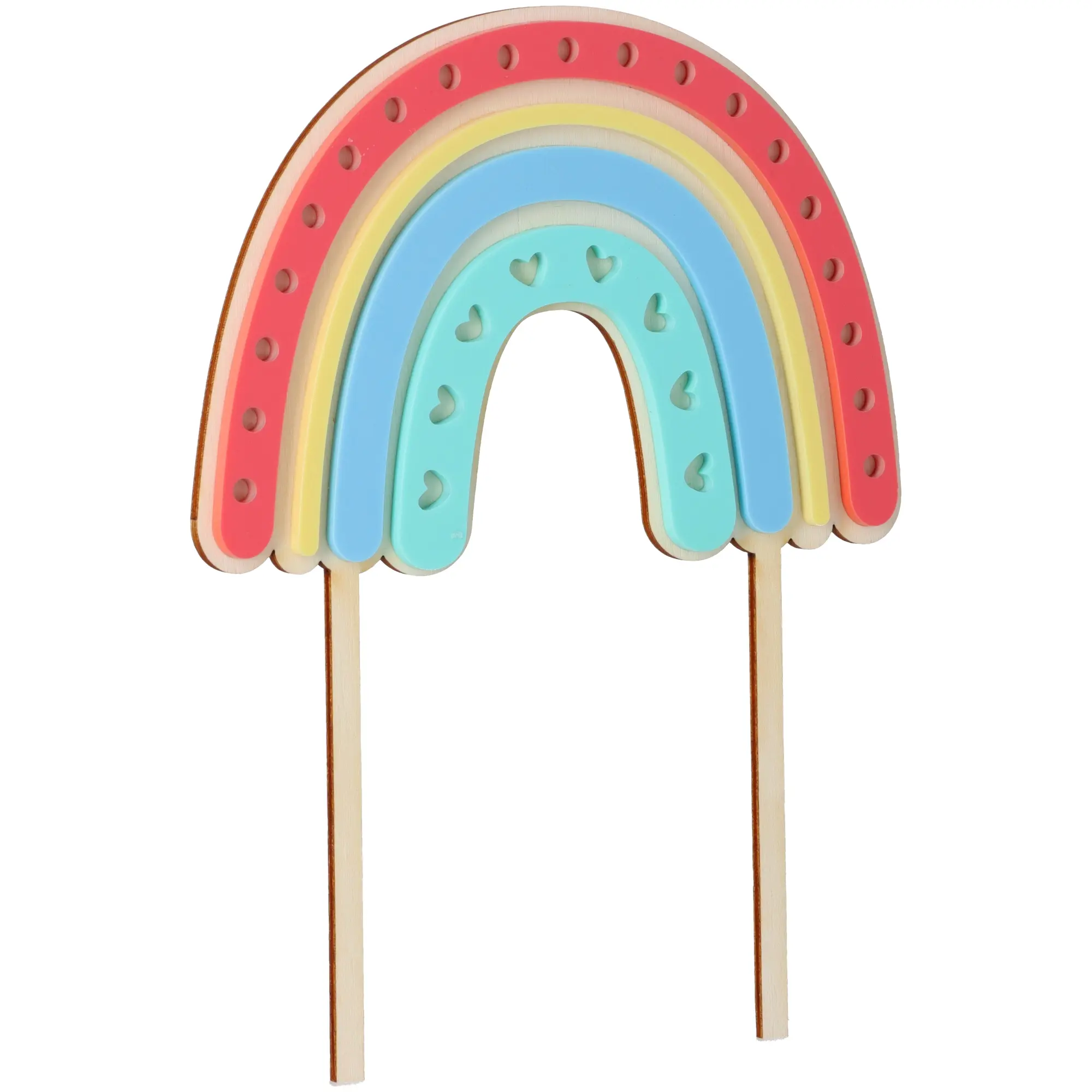 Cake Topper Regenbogen mit Herzen