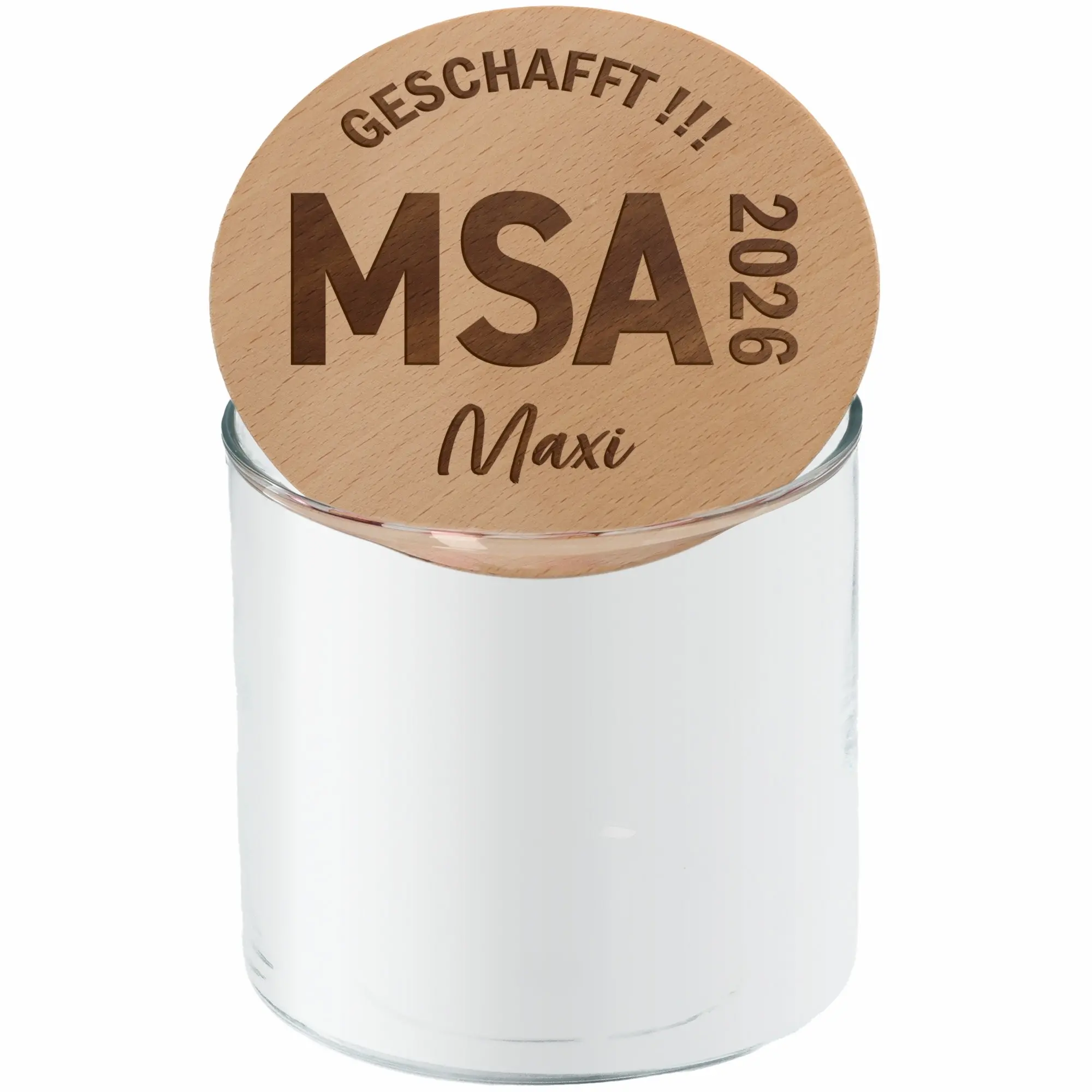 Kerzenhalter, Holzkorken, Weißer Zylinder, Kerze, MSA Maxi