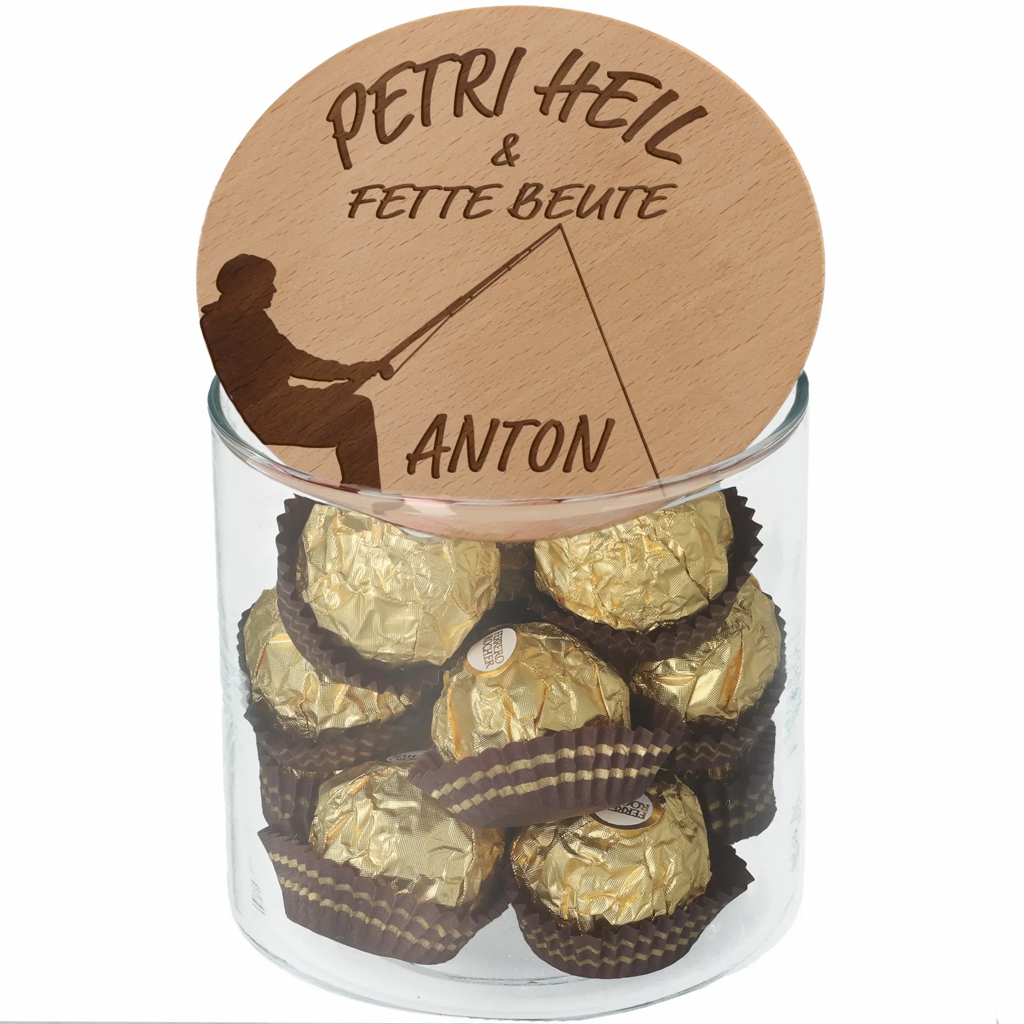 Geschenkglas "Petri Heil & Fette Beute"