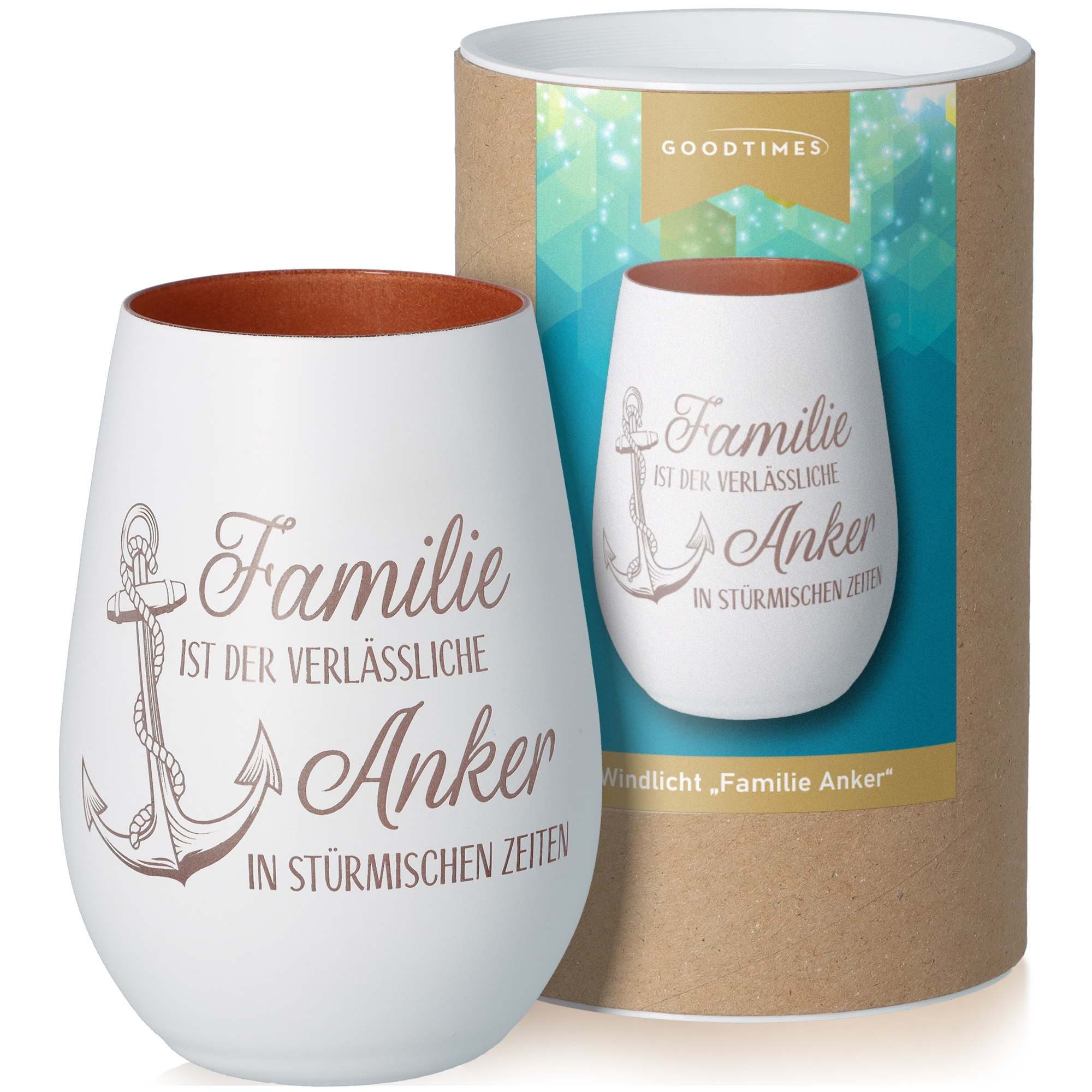 Windlicht Familie Anker Weiß/Bronze Krug, Töpferei, Vase