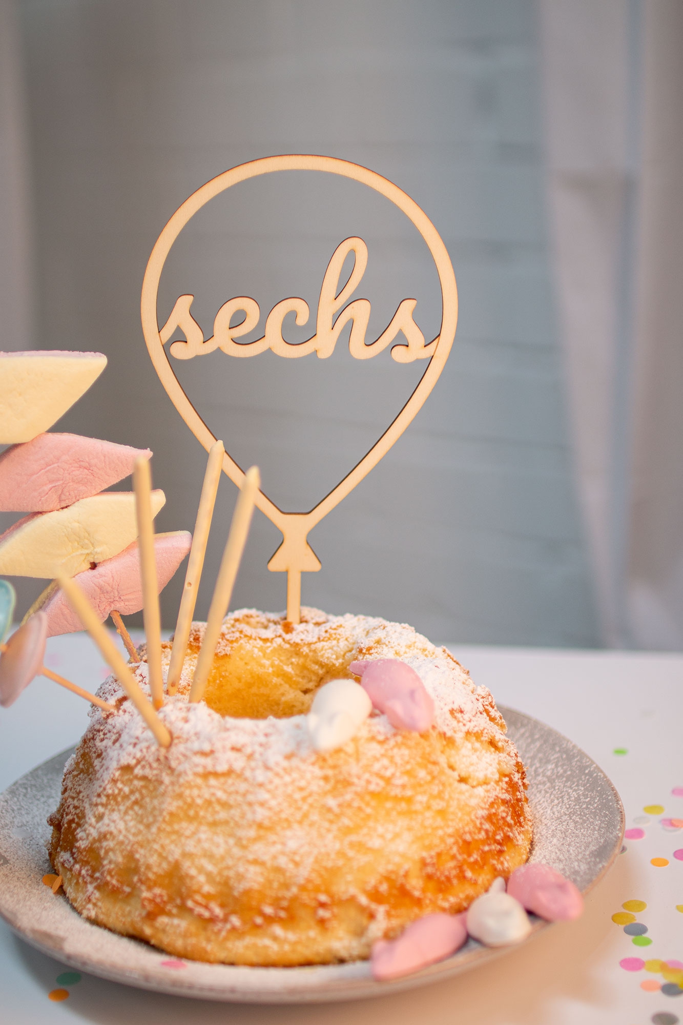 Cake Topper Ballon Zahl 6