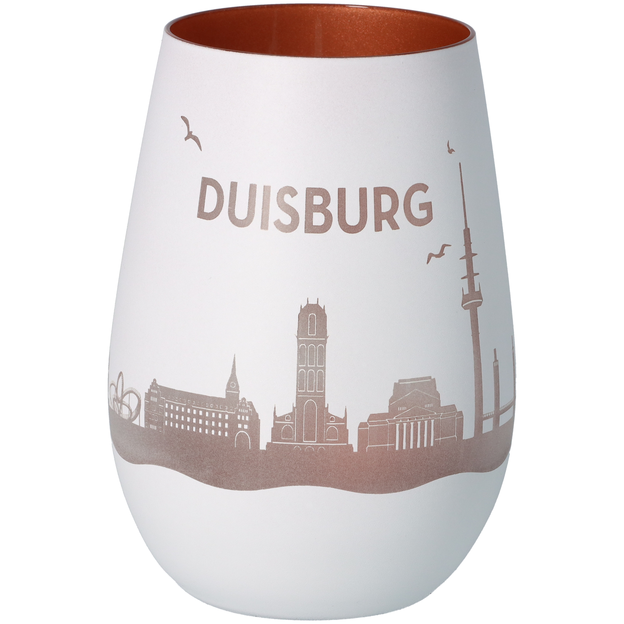 Windlicht Skyline Duisburg Töpferei, Krug, Porzellan, Vase, Glas