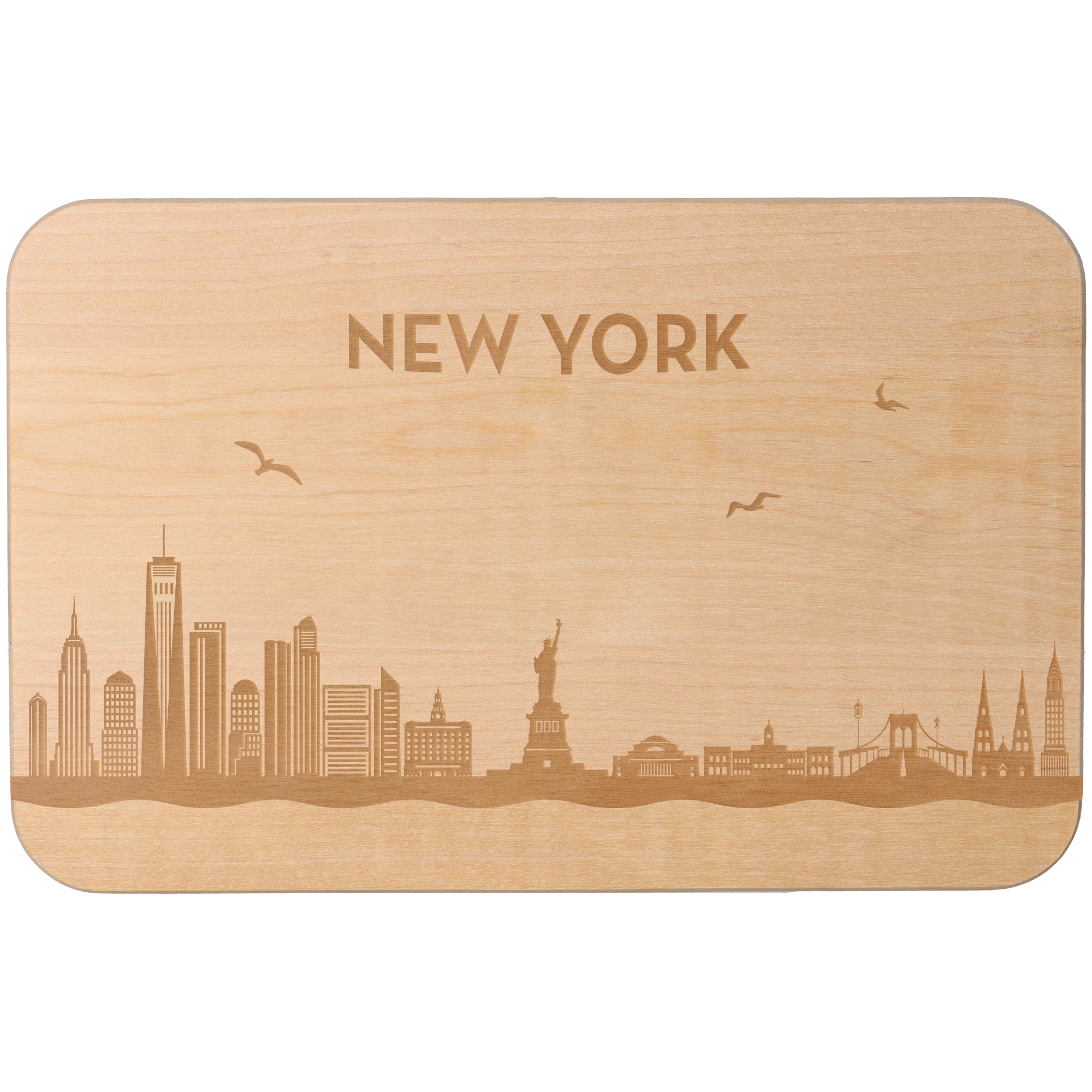 Frühstücksbrett Skyline New York Holz, Sperrholz, Matte