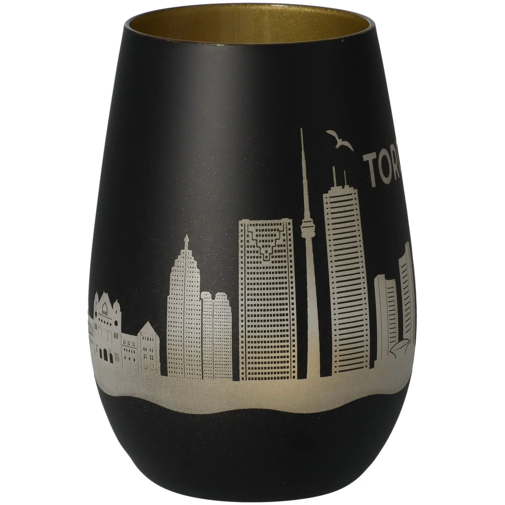Vase, Schwarz, Stadtansicht, Glasur, Silber