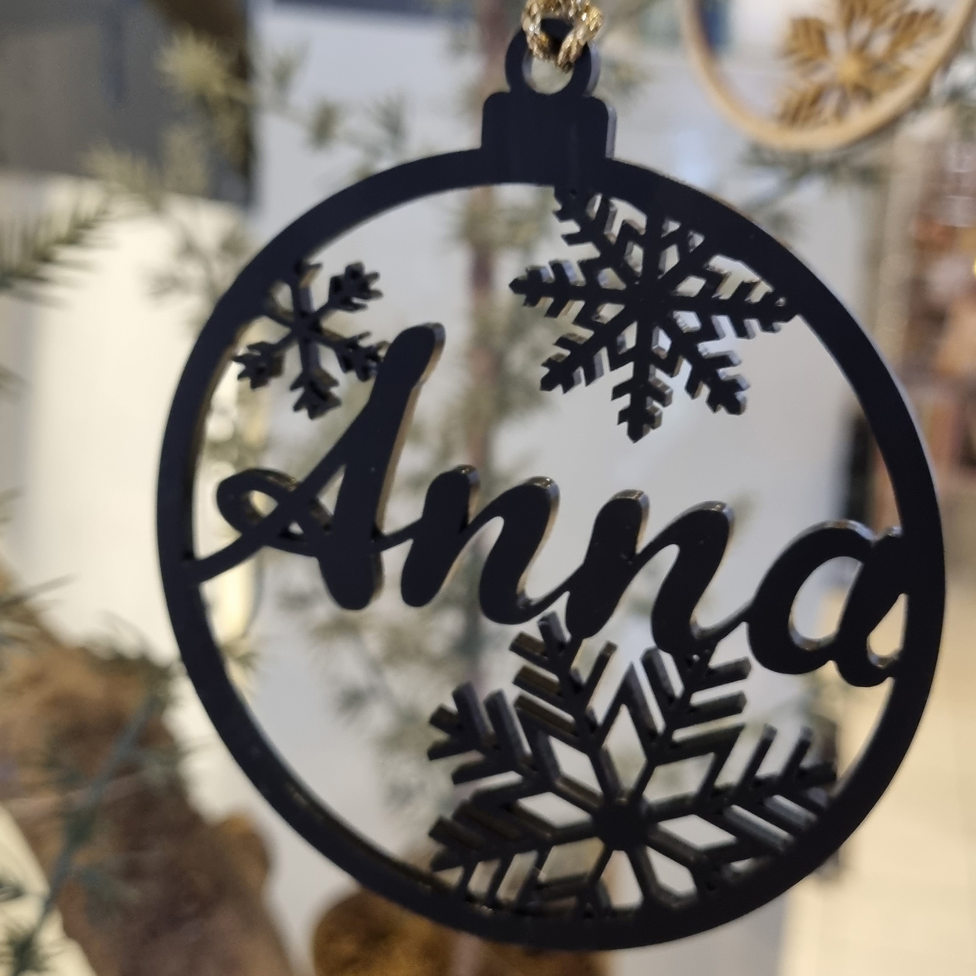 Geschenkanhänger Baumkugel Schwarz Geschenkanhänger Baumkugel Schwarz