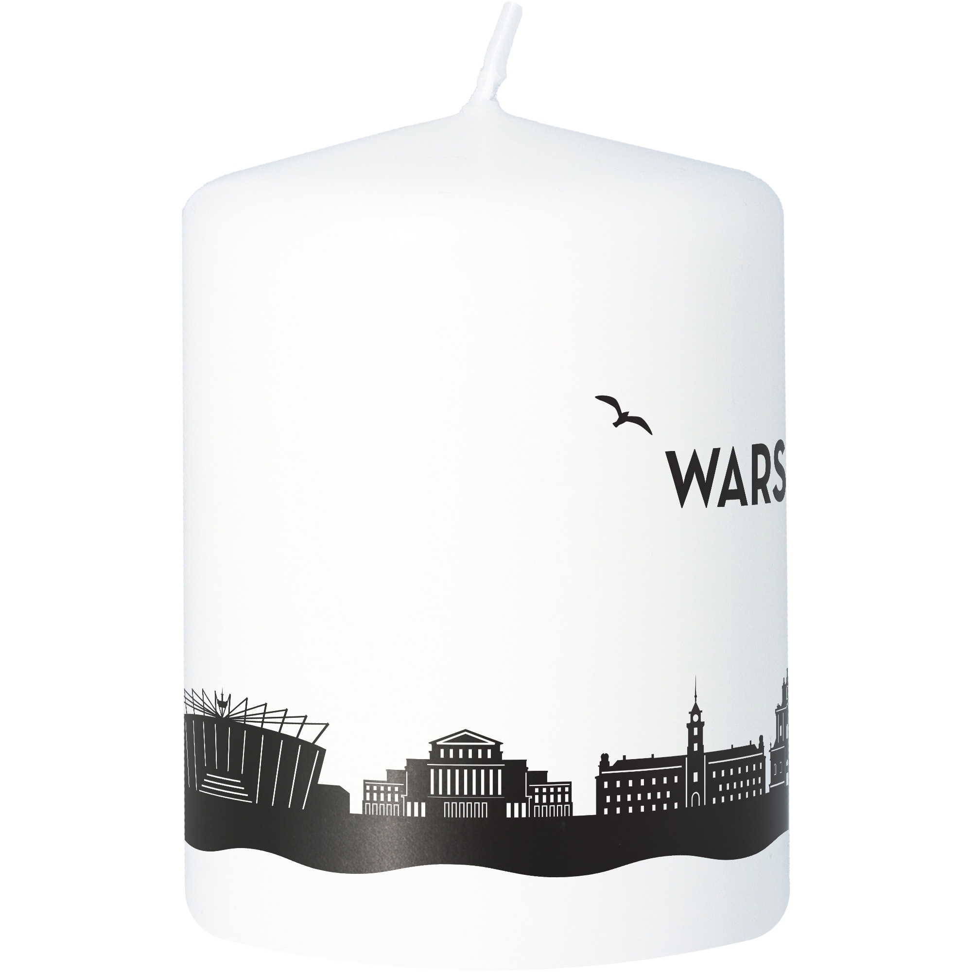 Kerze, Weiß, Stadtmotiv, Wasserkante, Silhouette