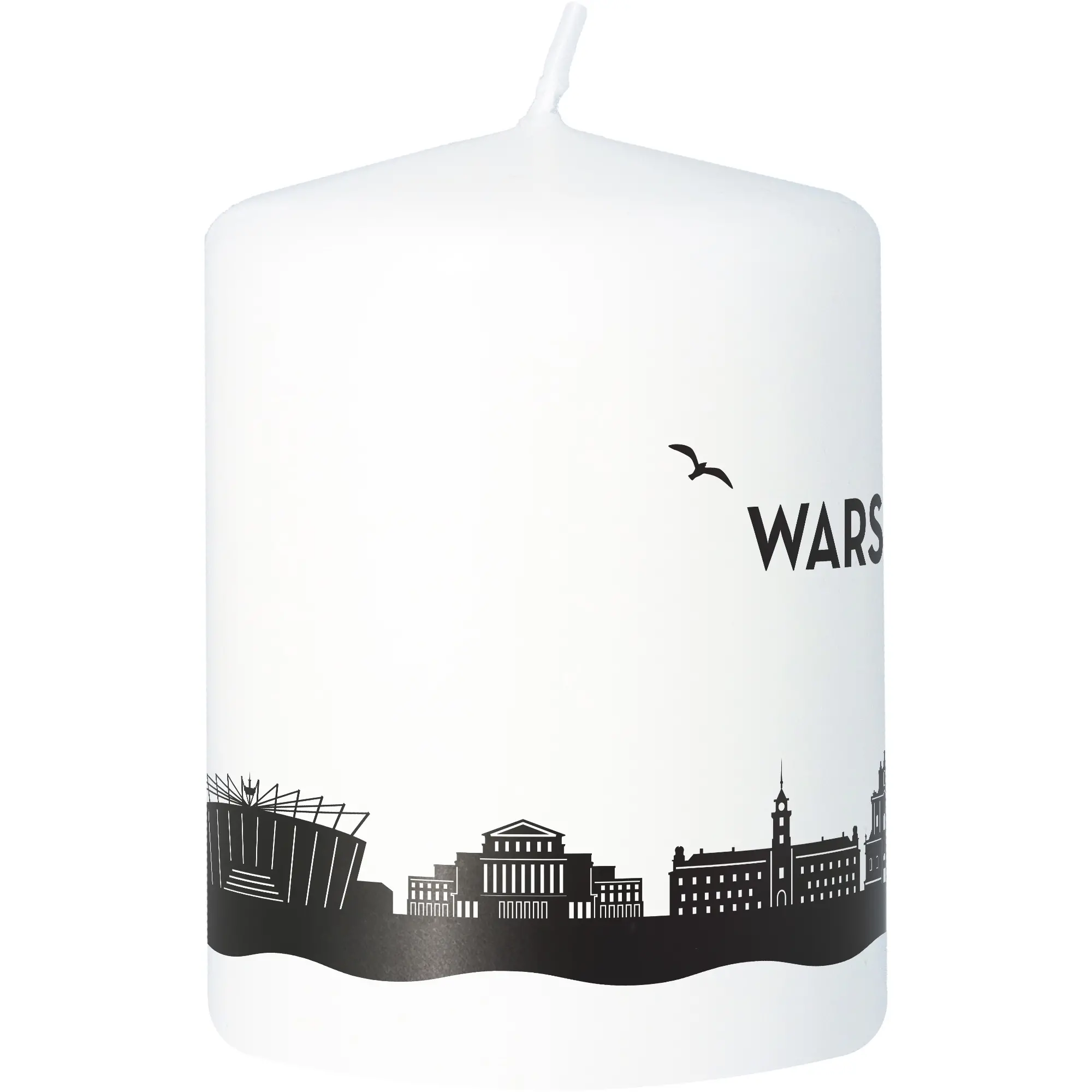 Kerze, Weiß, Stadtmotiv, Wasserkante, Silhouette