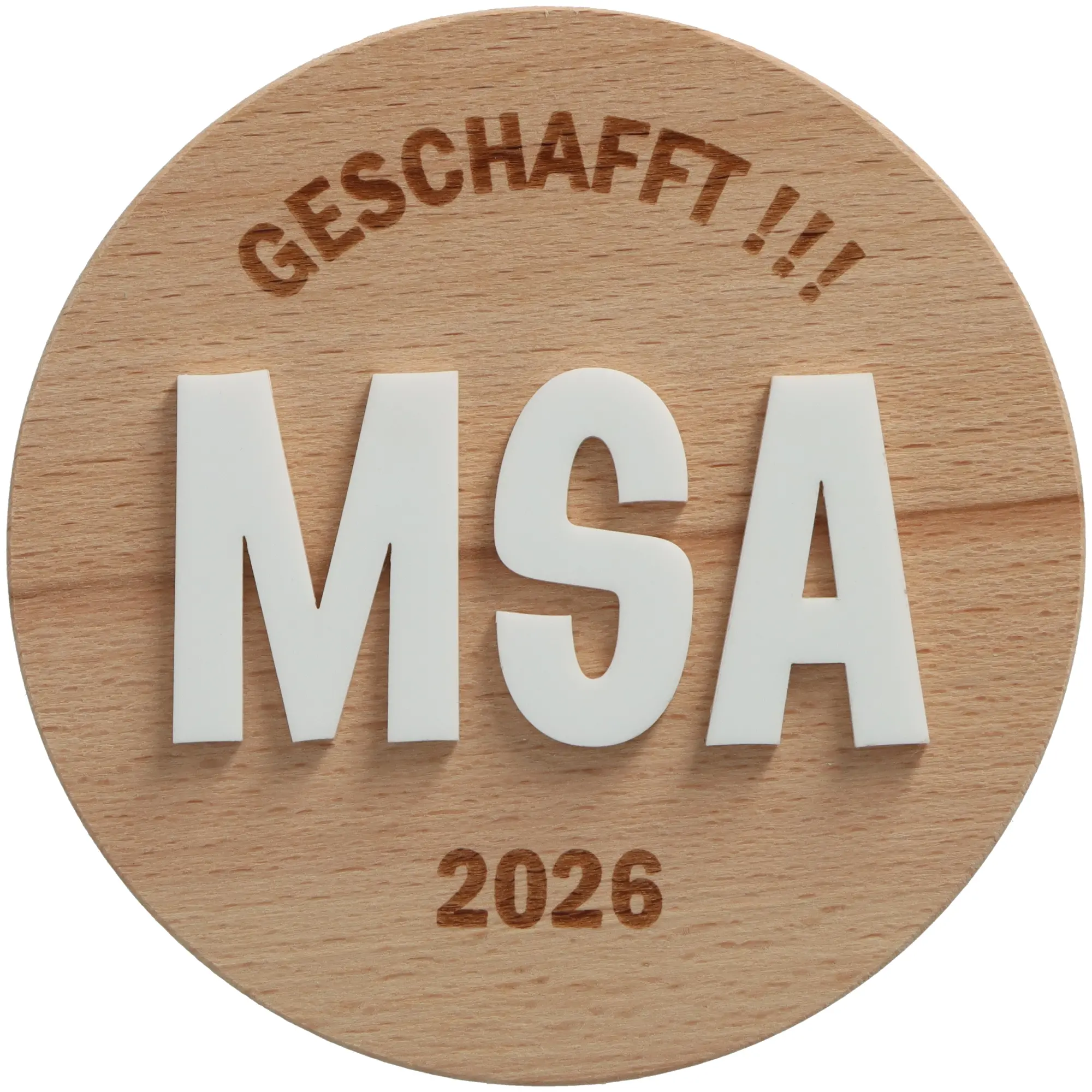 MSA, Medaille, Holz, Holzplakette, Jahr 2026