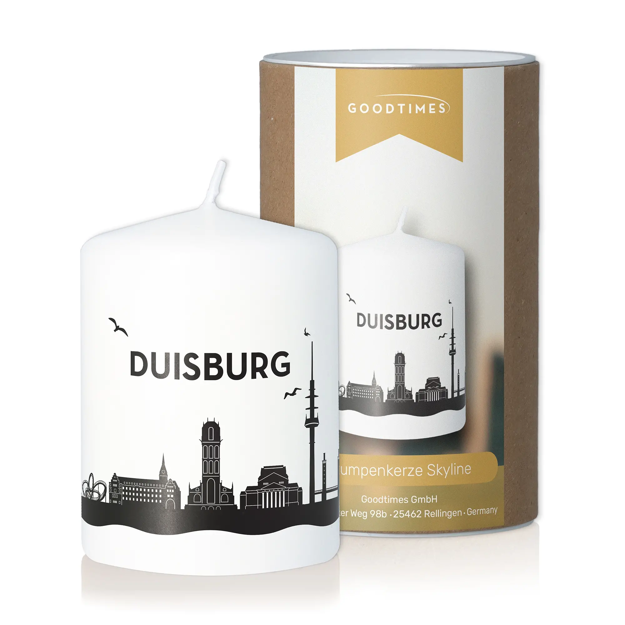 Stumpenkerze Skyline Duisburg