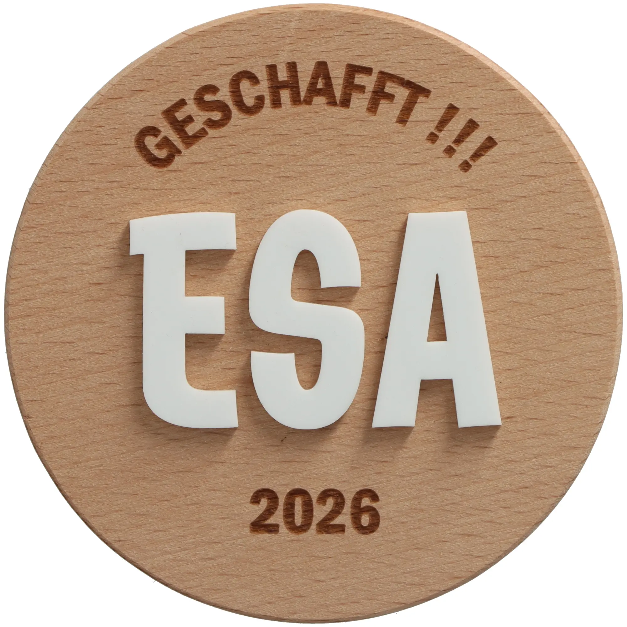 Holz, Scheibe, ESA, 2026, Abzeichen