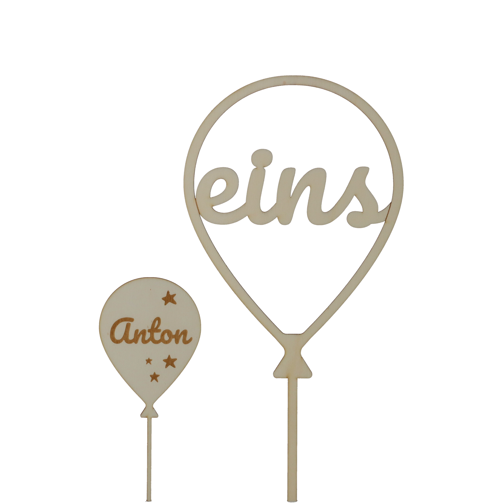 Cake Topper Ballon mit Sternen Zahl 1