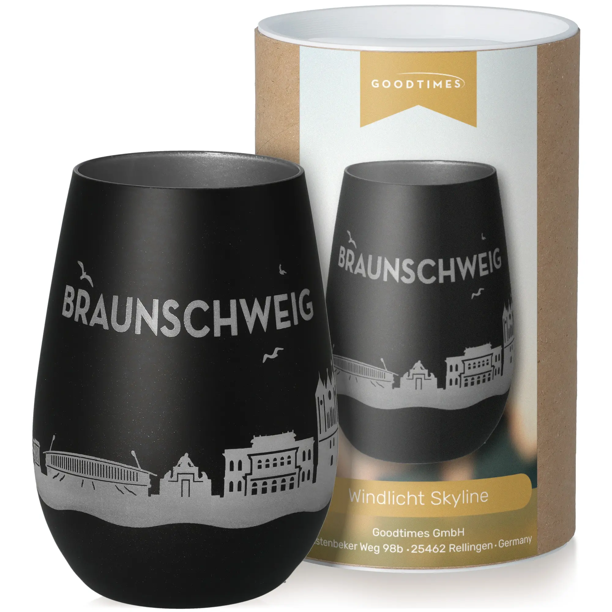 glas, stemlose, schwarz, stadtansicht, windlich