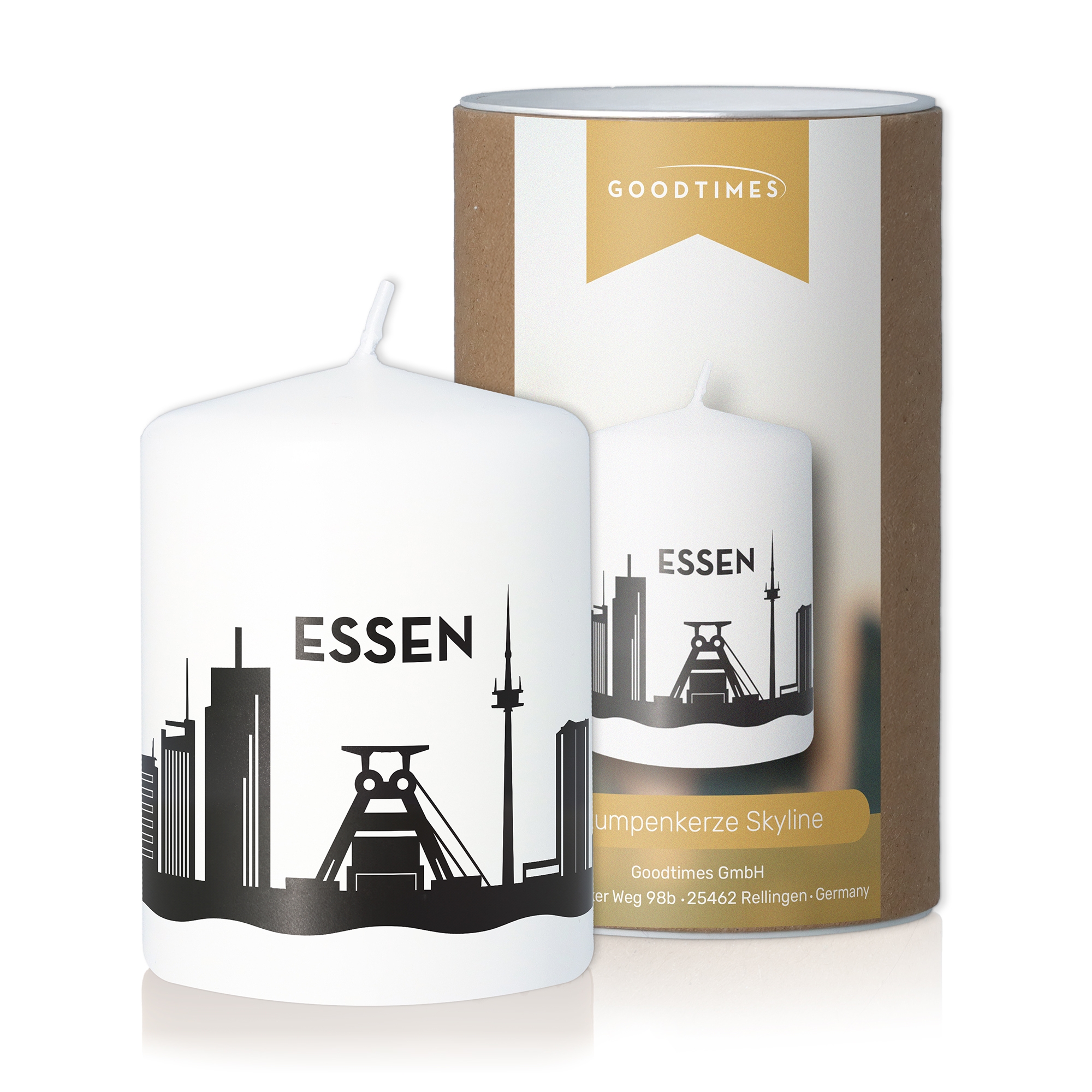 Stumpenkerze Skyline Essen