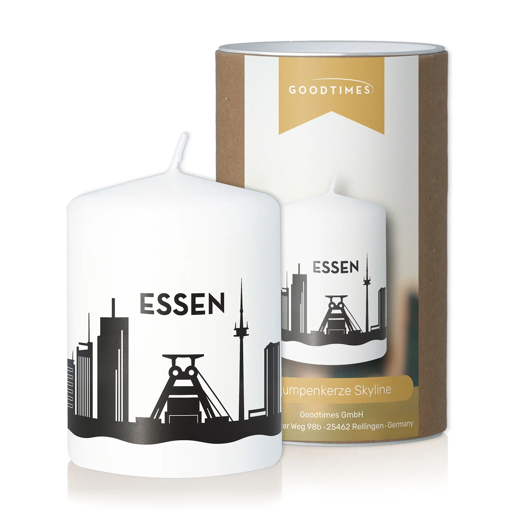 Stumpenkerze Skyline Essen