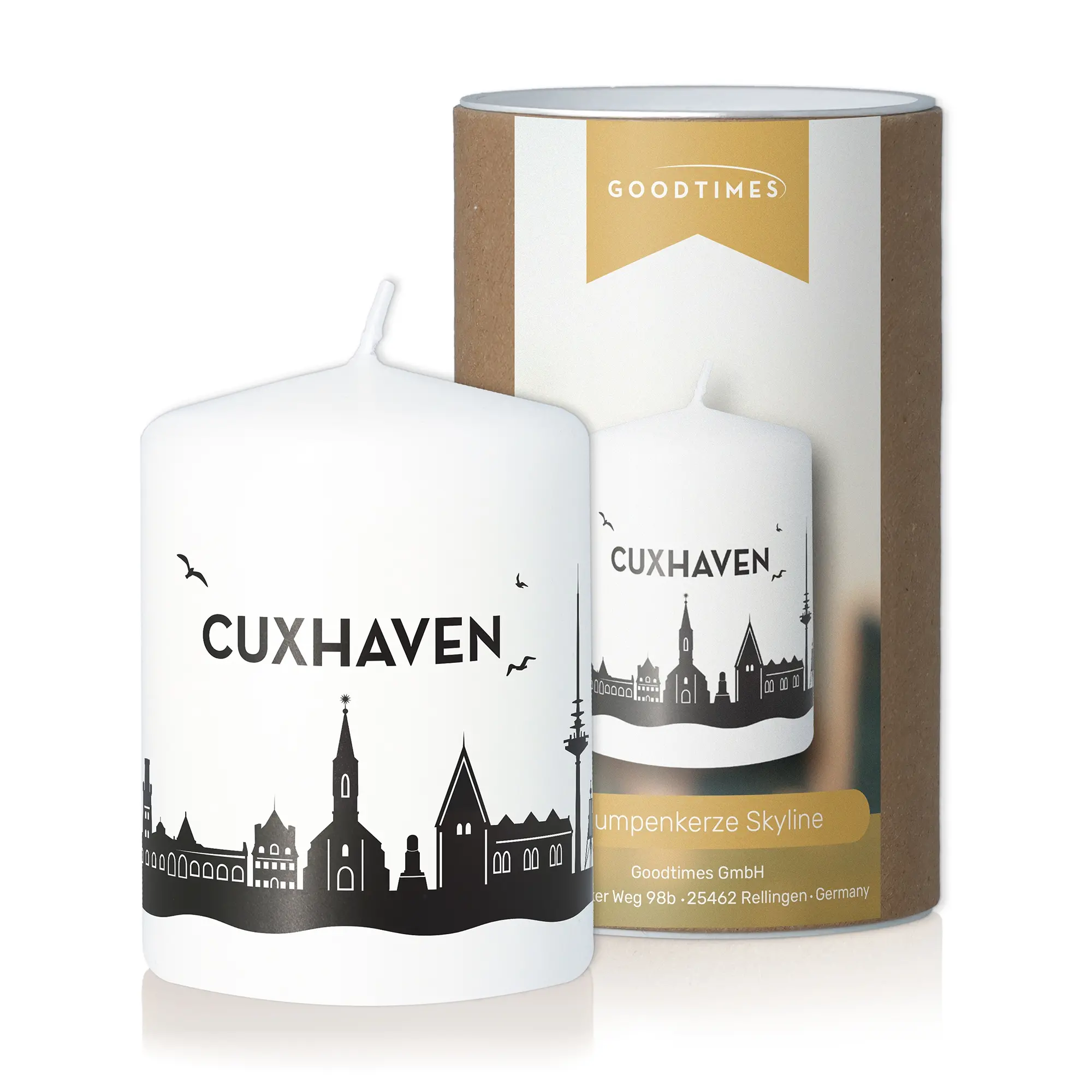 Stumpenkerze Skyline Cuxhaven