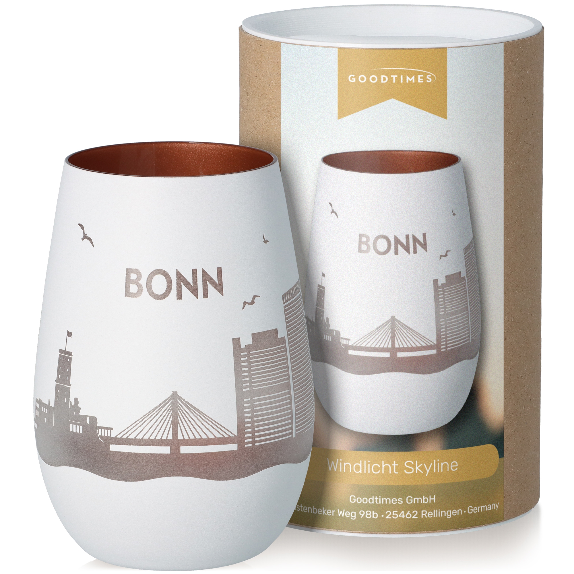 Windlicht Skyline Bonn Töpferei, Tasse, Krug, Kunst, Porzellan