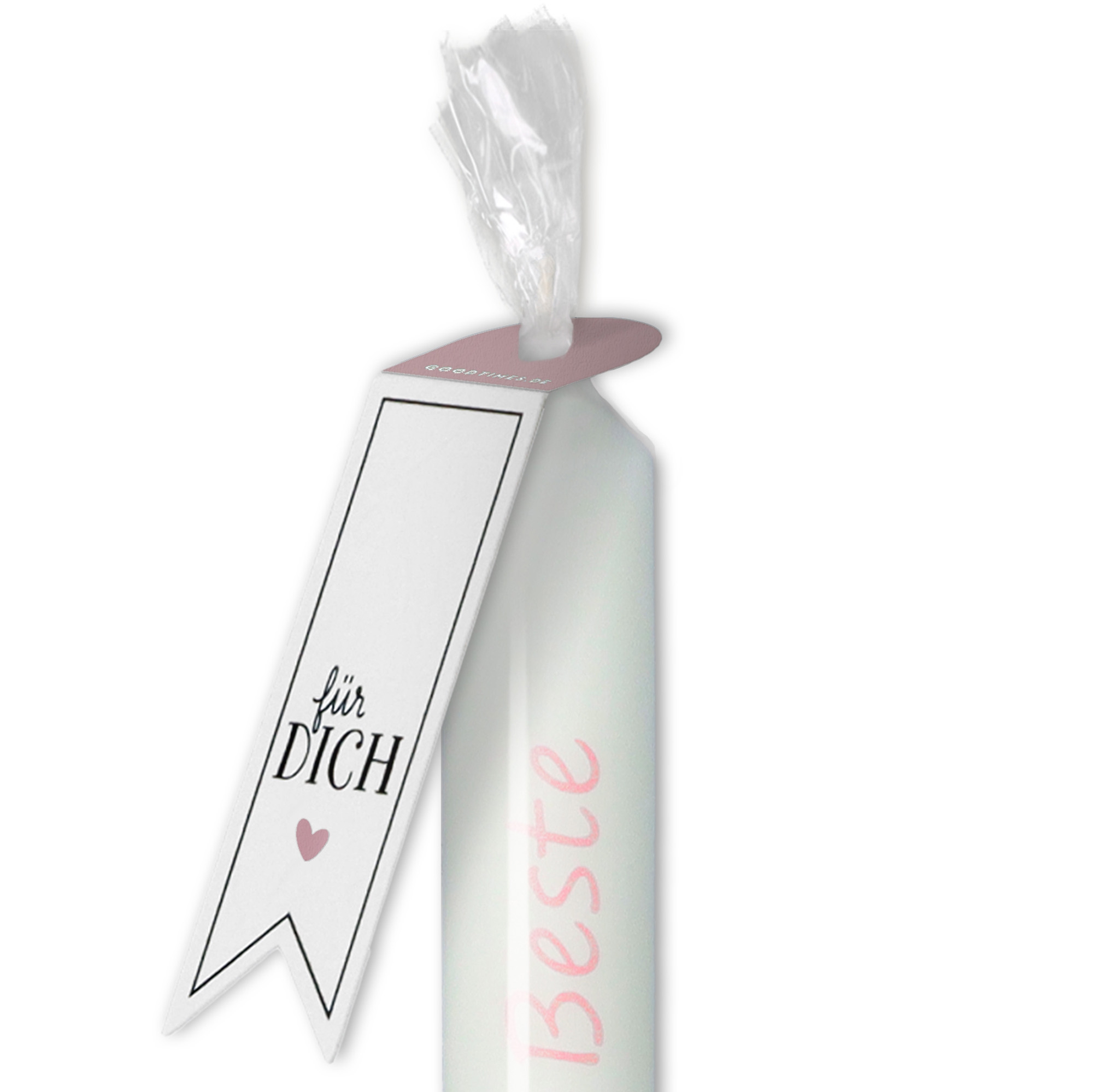 Stabkerze "Du bist die Beste" Rosa