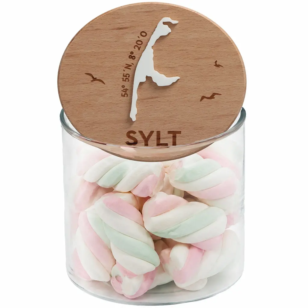 Geschenkglas Skyline "Sylt Silhouette" Weiß