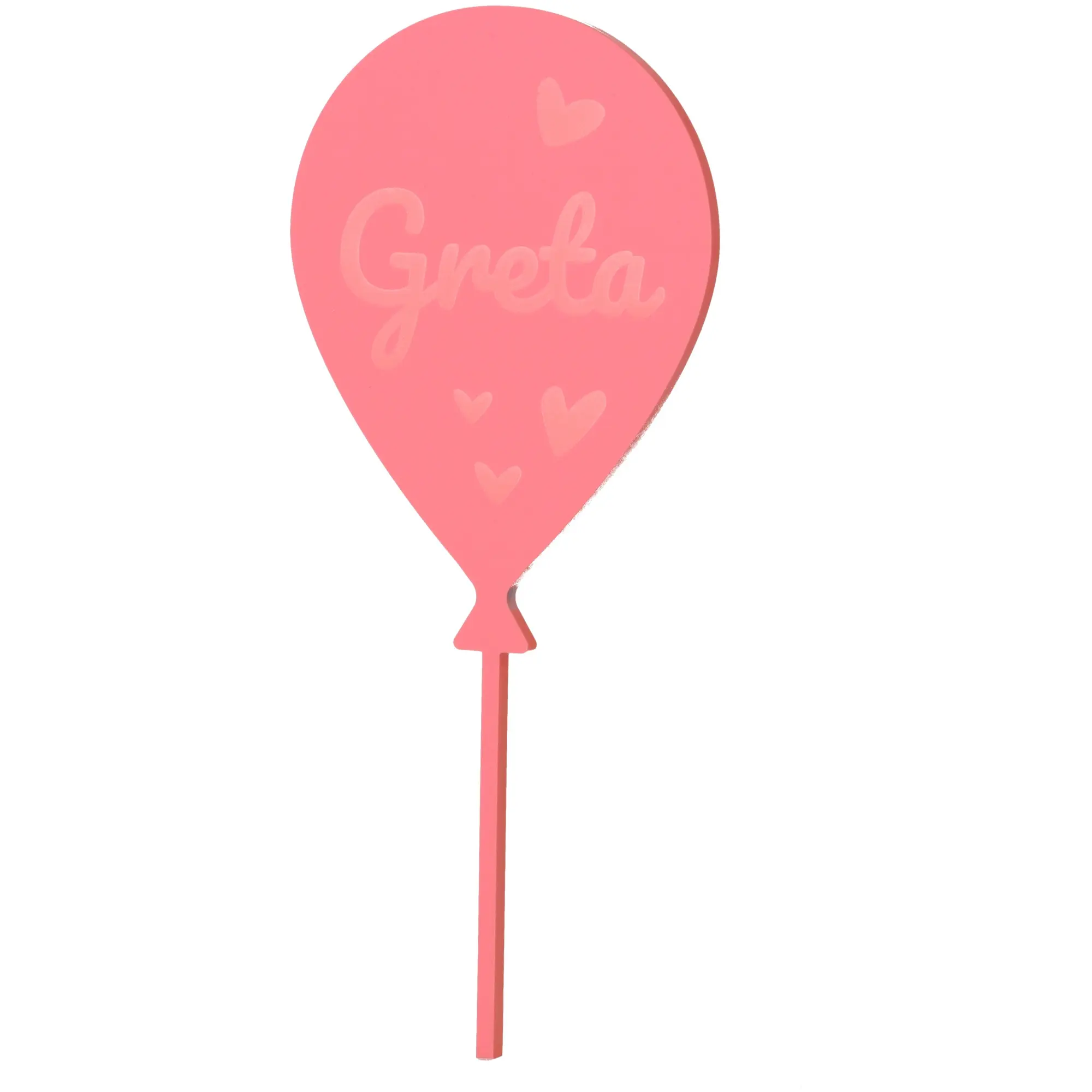 Cake Topper Ballon mit Herzen Rosa