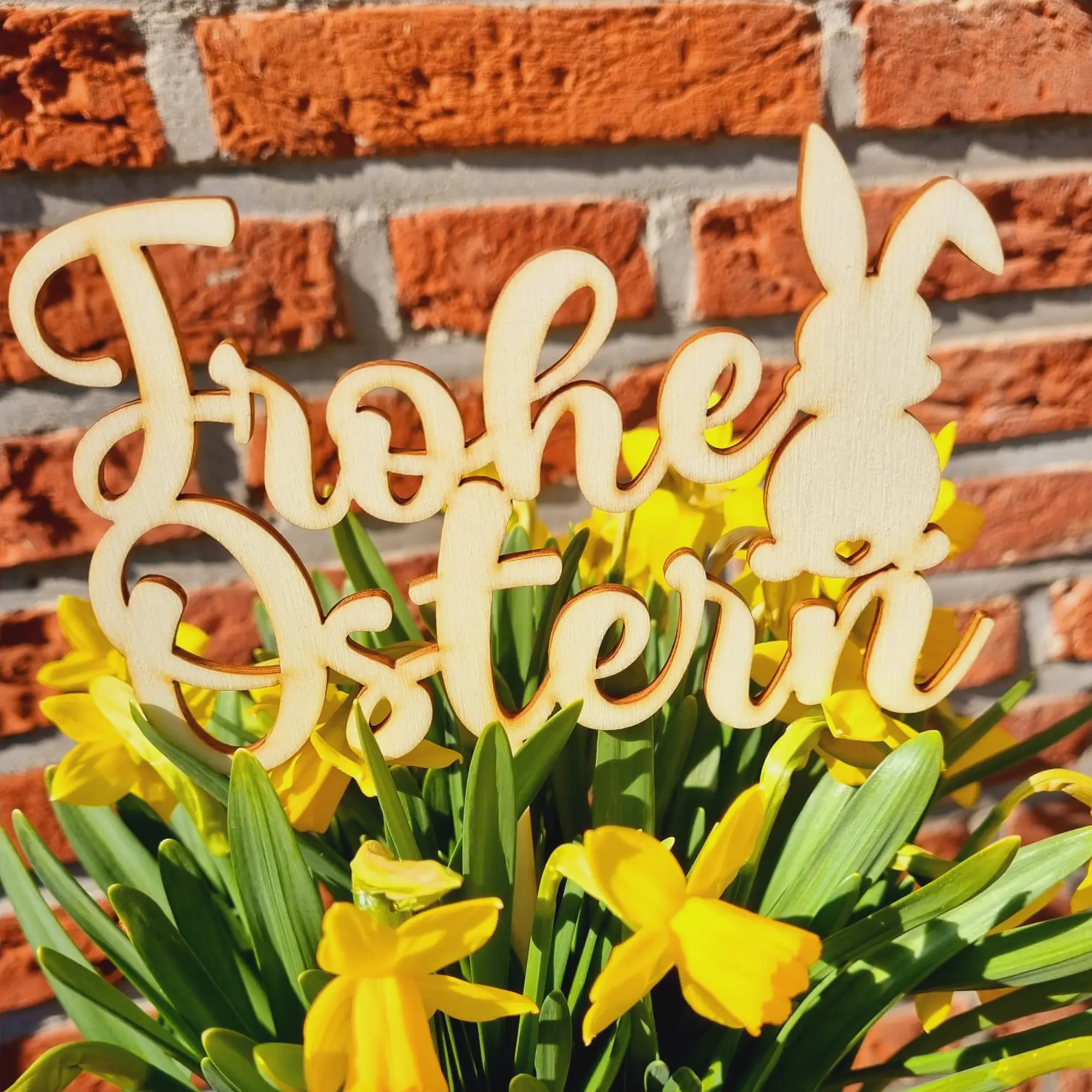 Cake Topper "Frohe Ostern" Holz