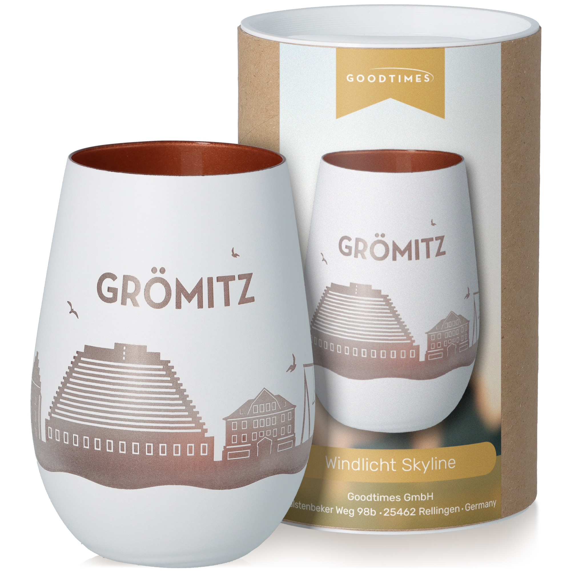 Windlicht Skyline Grömitz Töpferei, Tasse, Krug, Vase