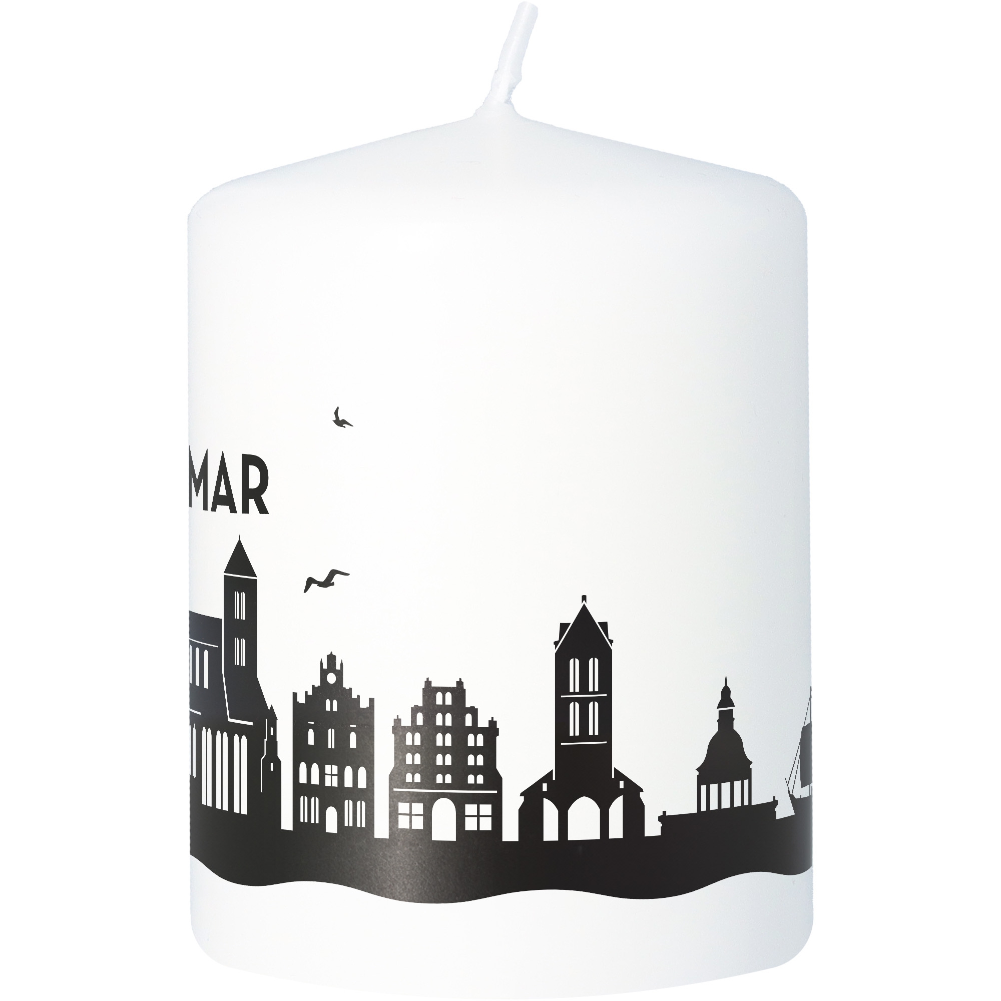 Stumpenkerze Skyline Wismar